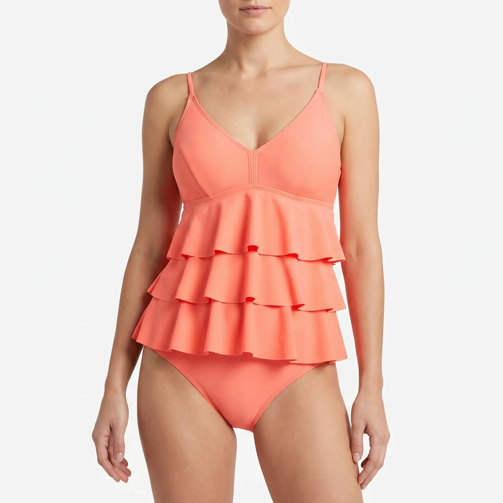 Rufflesse™ -  Tiered Ruffle Swimsuit -  Poolside Lounging