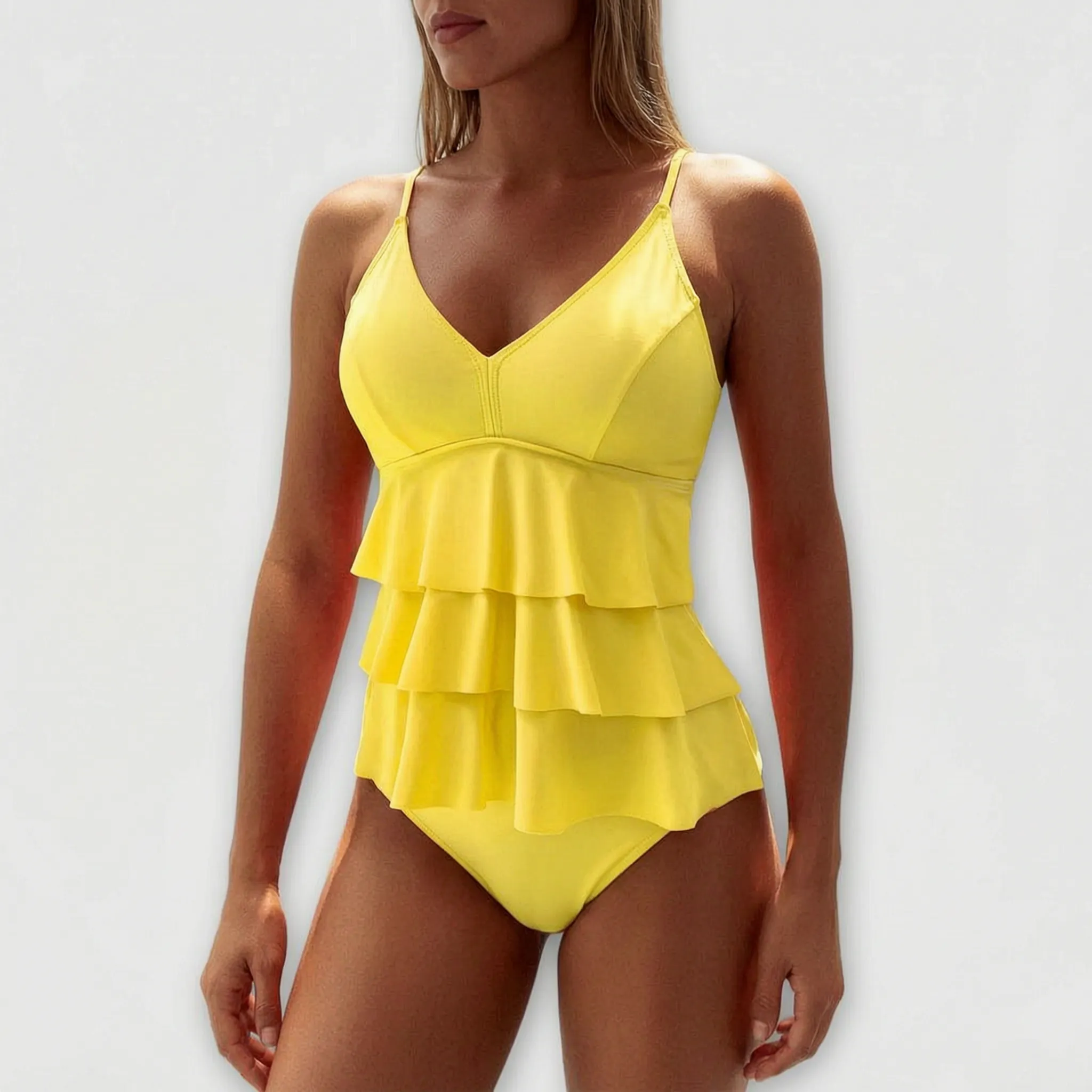 Rufflesse™ -  Tiered Ruffle Swimsuit -  Poolside Lounging
