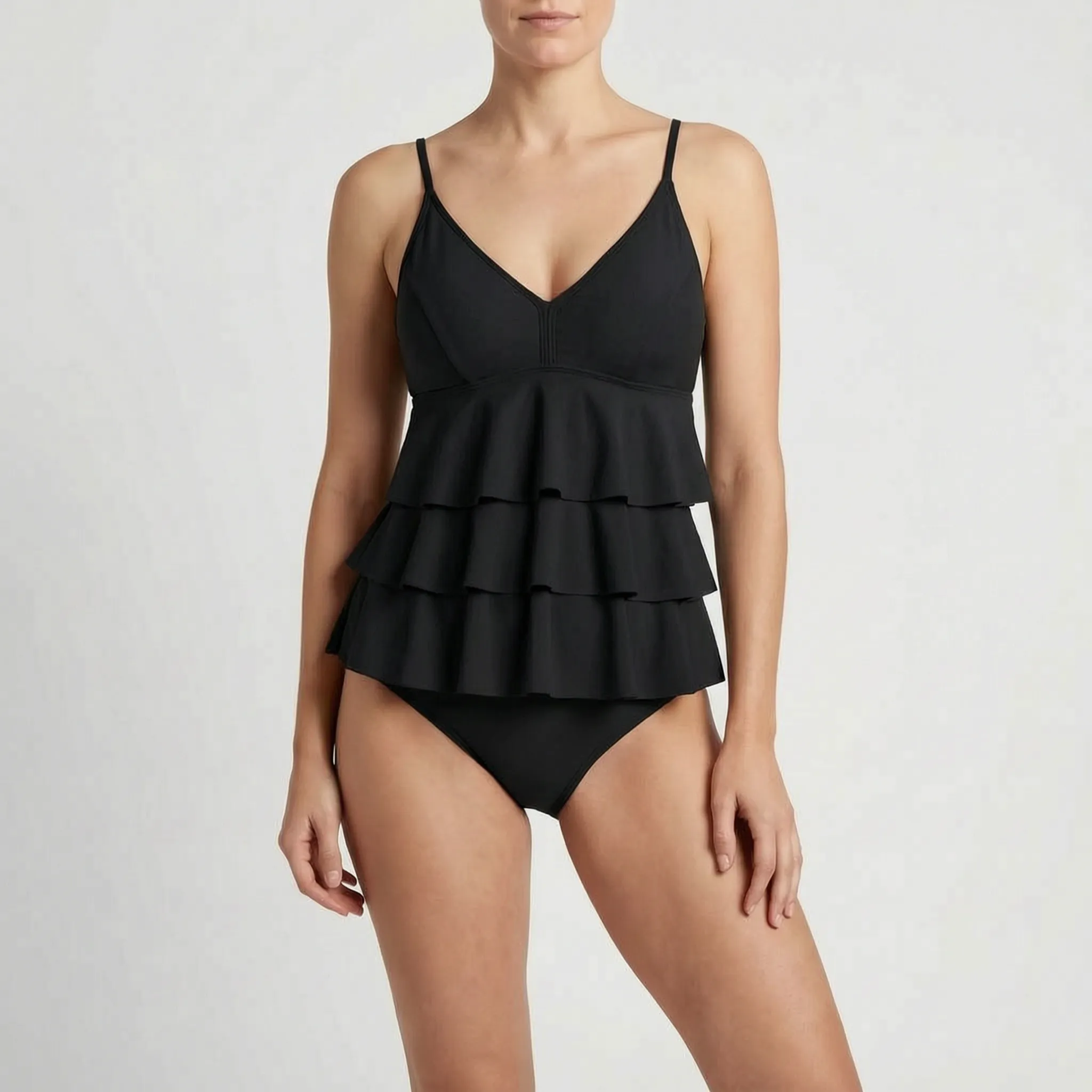 Rufflesse™ -  Tiered Ruffle Swimsuit -  Poolside Lounging