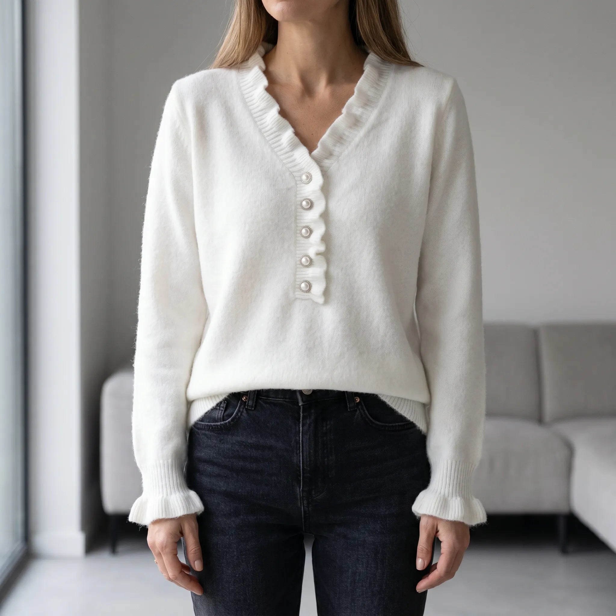Rufflia™ -  Long Sleeve Ruffle Blouse -  Office Styling