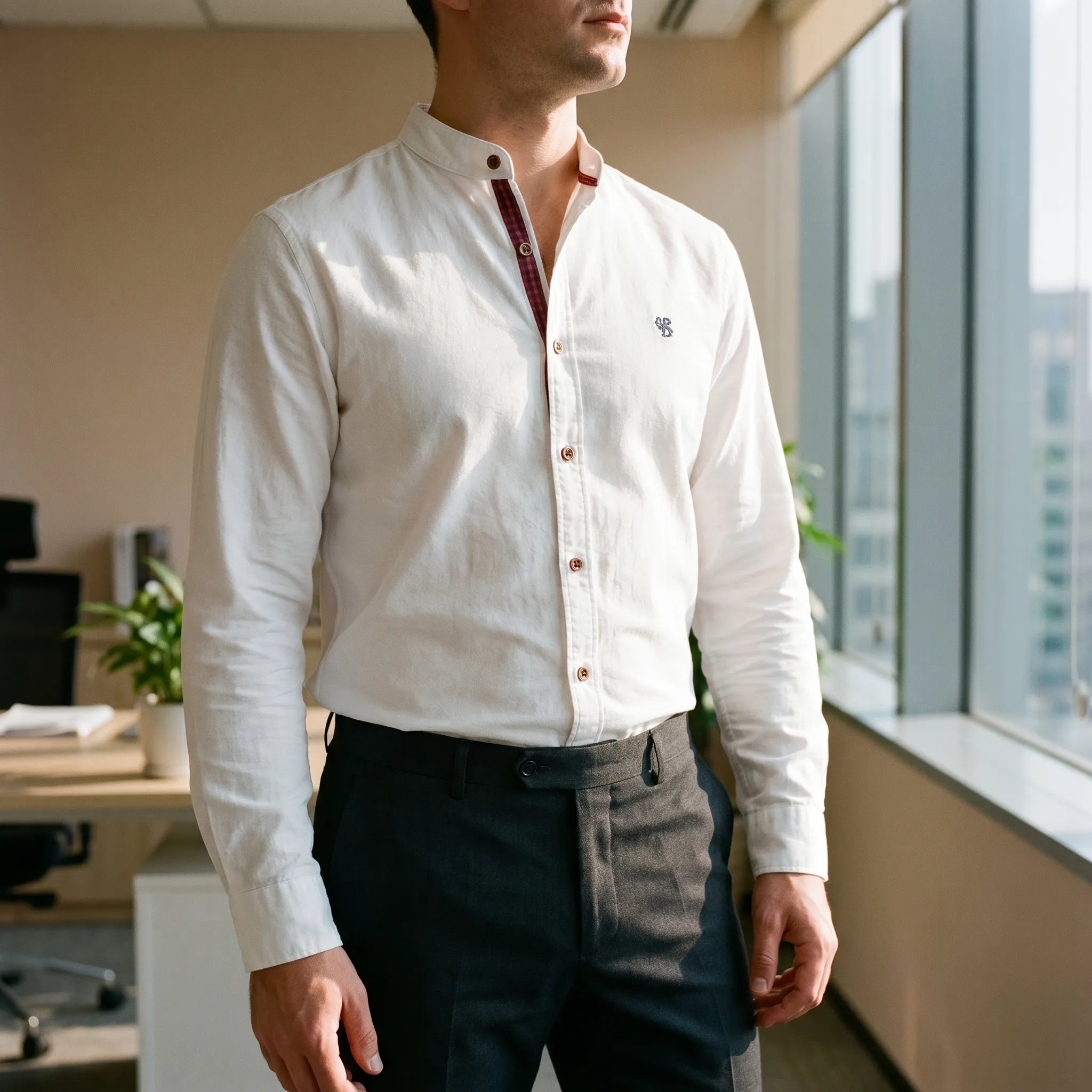 Sartium™ -  Slim Fit Mandarin Shirt -  Smart Casual Wear