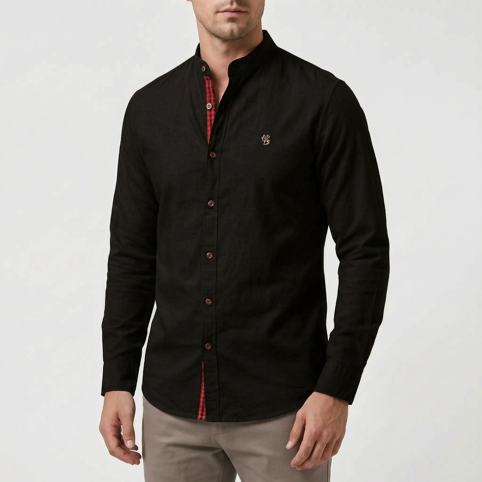 Sartium™ -  Slim Fit Mandarin Shirt -  Smart Casual Wear