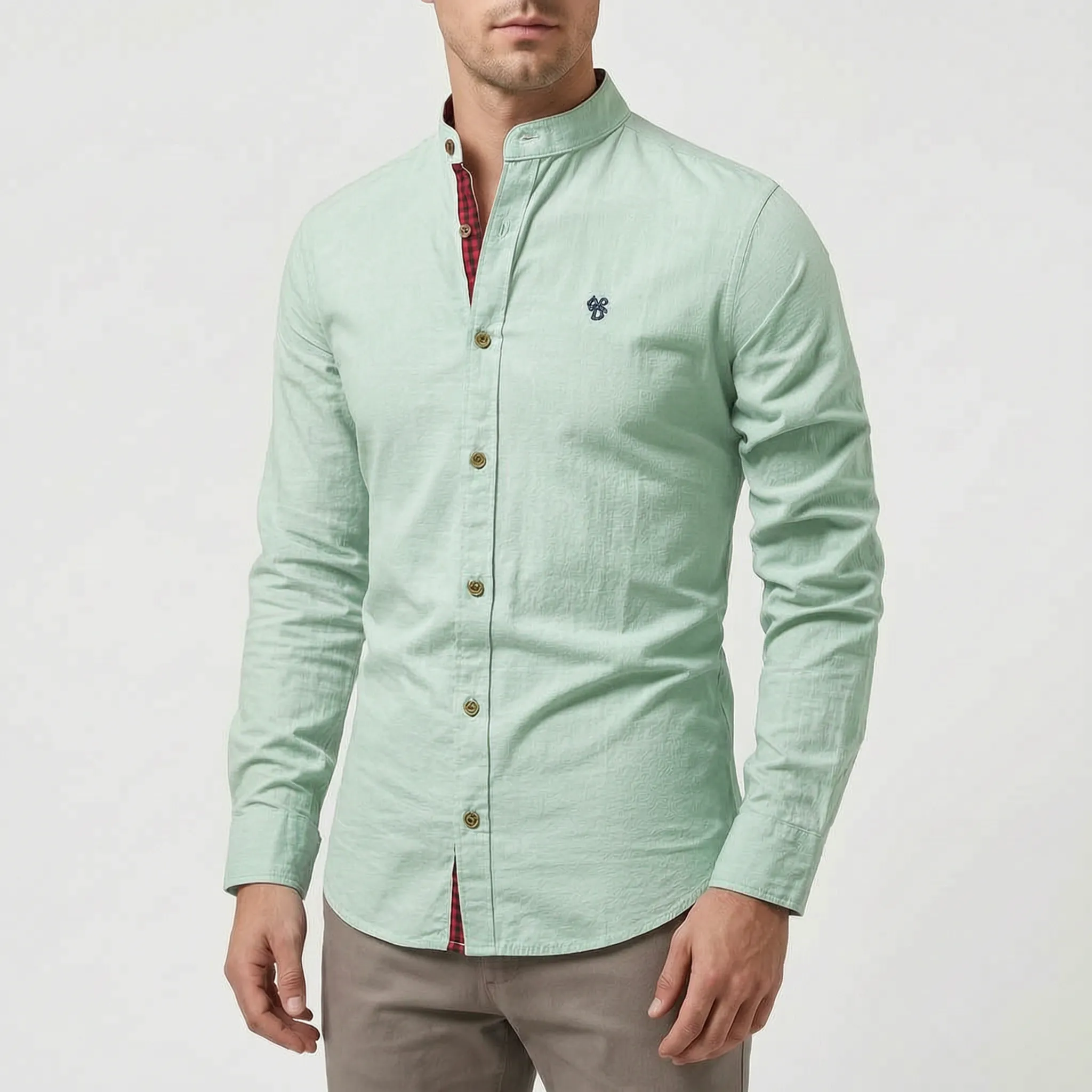 Sartium™ -  Slim Fit Mandarin Shirt -  Smart Casual Wear
