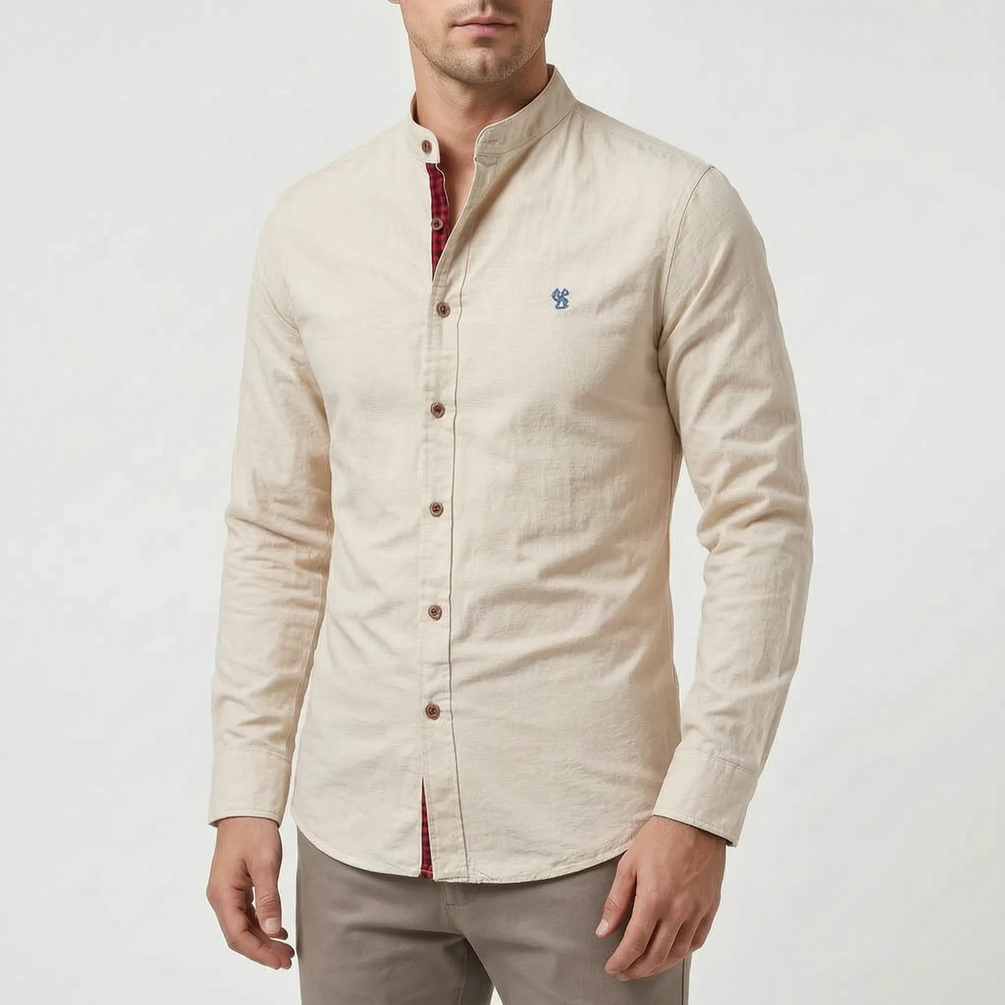 Sartium™ -  Slim Fit Mandarin Shirt -  Smart Casual Wear