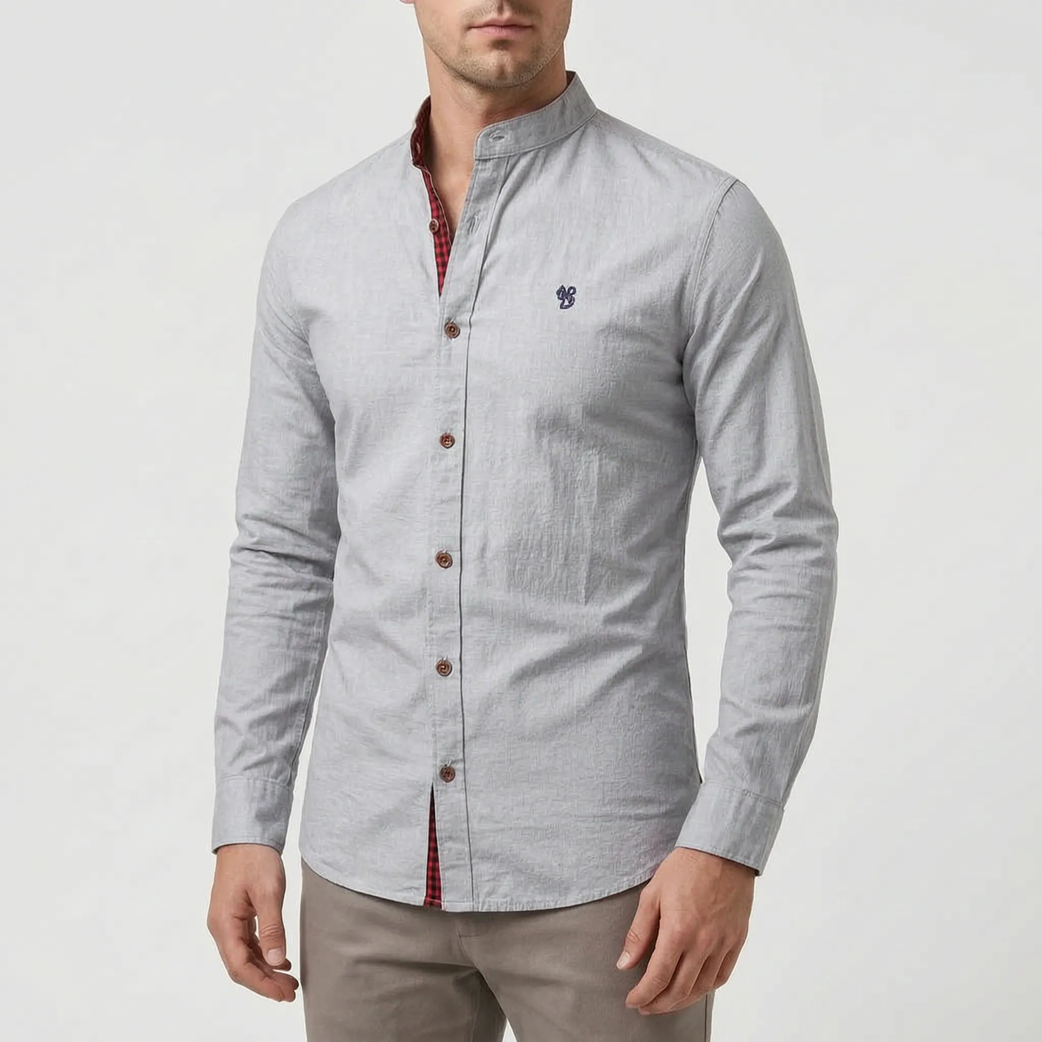 Sartium™ -  Slim Fit Mandarin Shirt -  Smart Casual Wear
