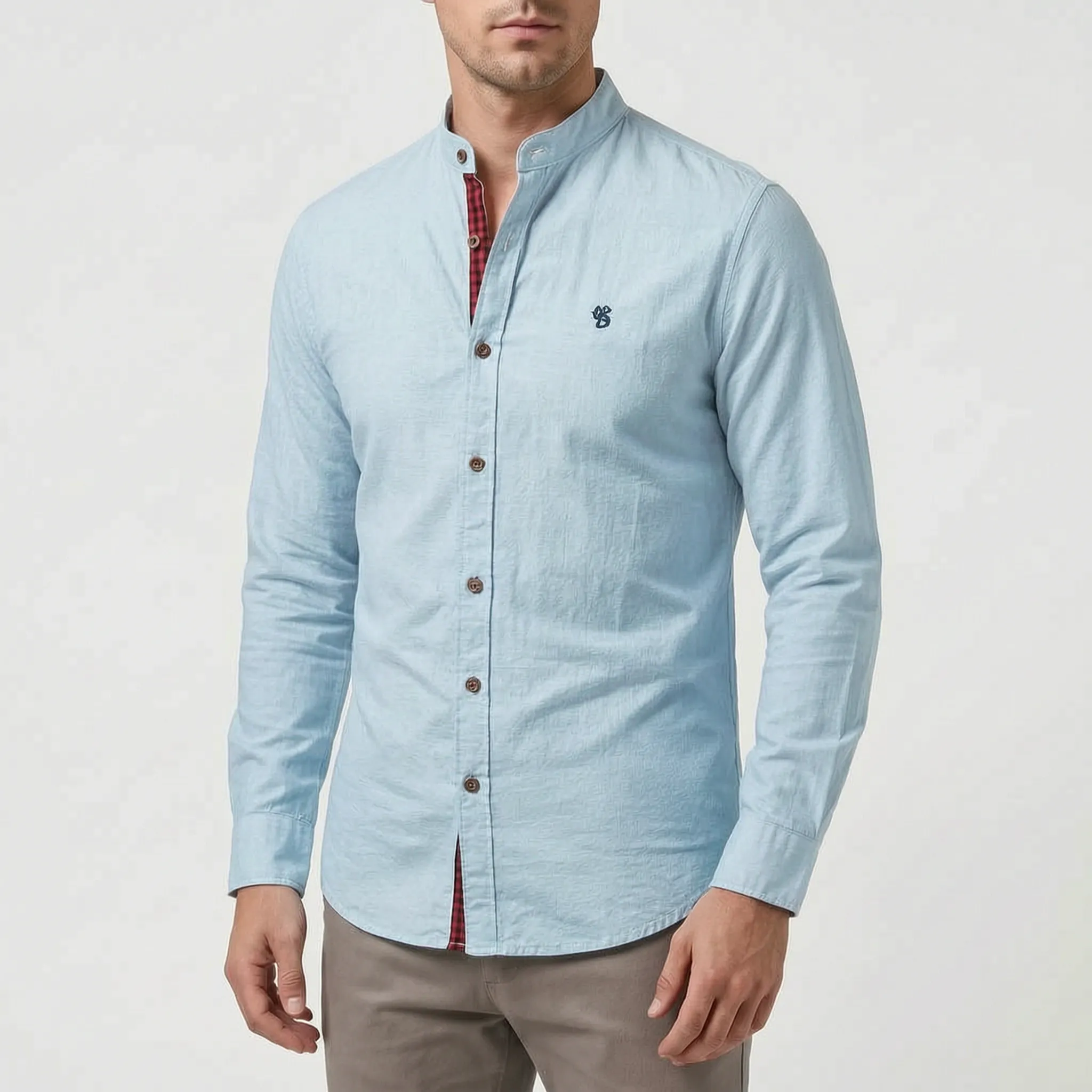 Sartium™ -  Slim Fit Mandarin Shirt -  Smart Casual Wear