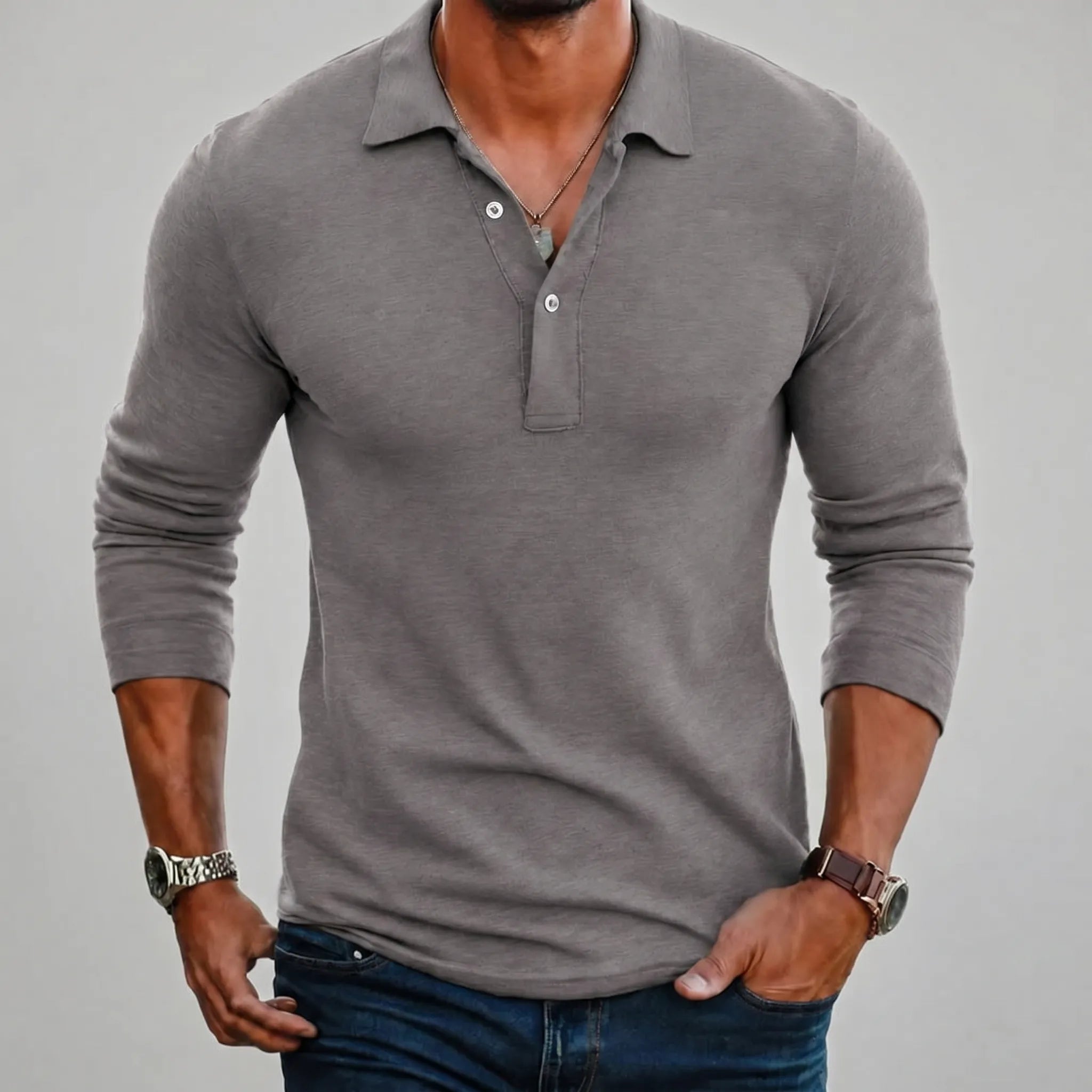 Sartoris™ -  Long Sleeve Polo Shirt -  Workday Styling
