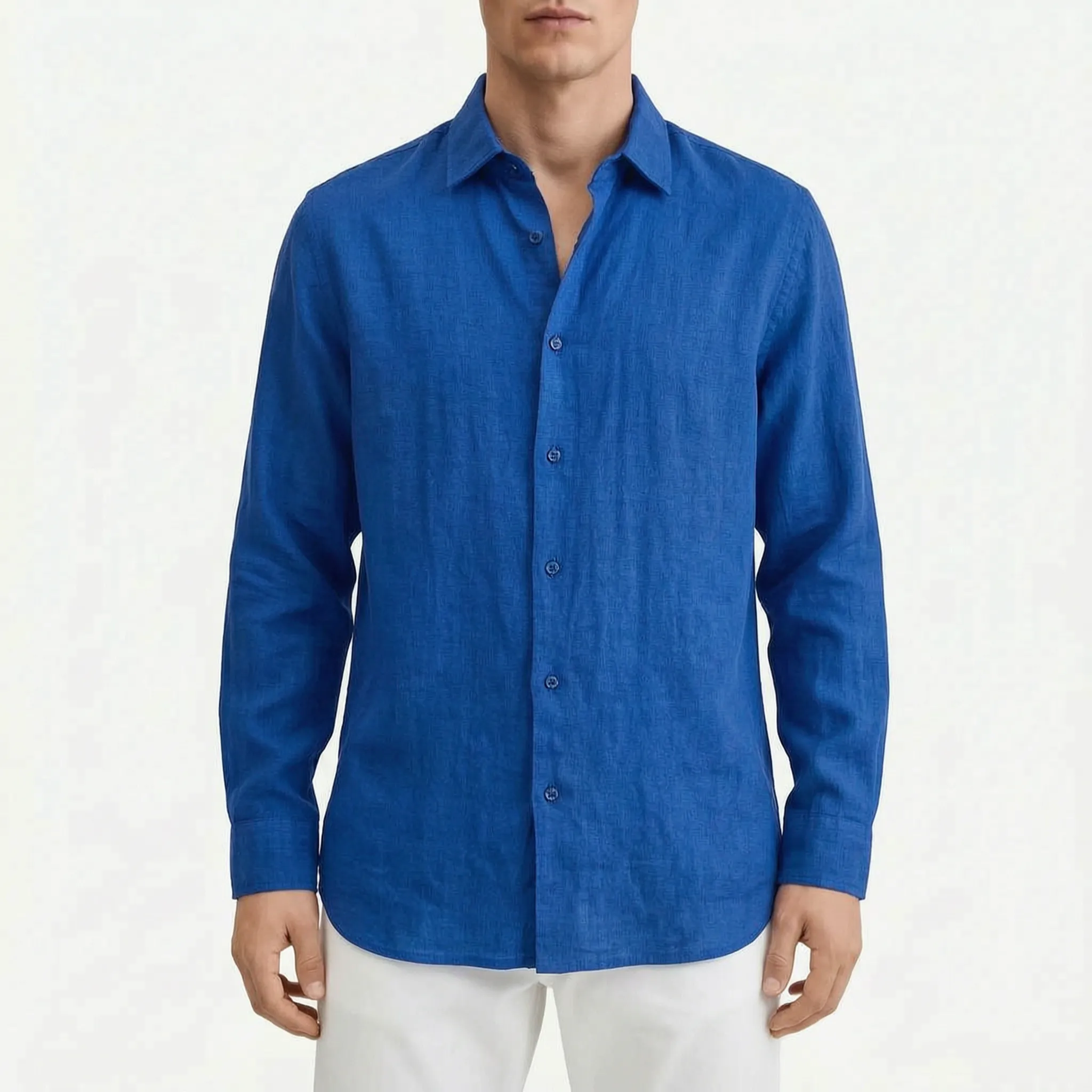 Sartorix™ -  Men's Textured Long-Sleeve Shirt -  Smart-Casual Office Days