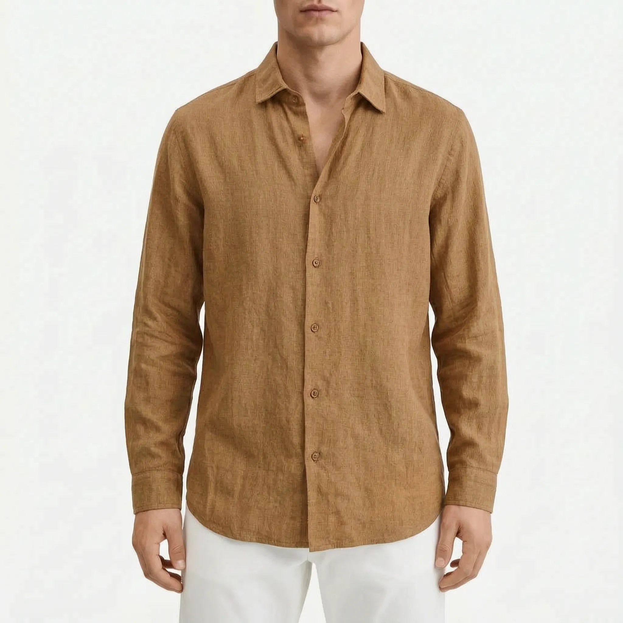 Sartorix™ -  Men's Textured Long-Sleeve Shirt -  Smart-Casual Office Days