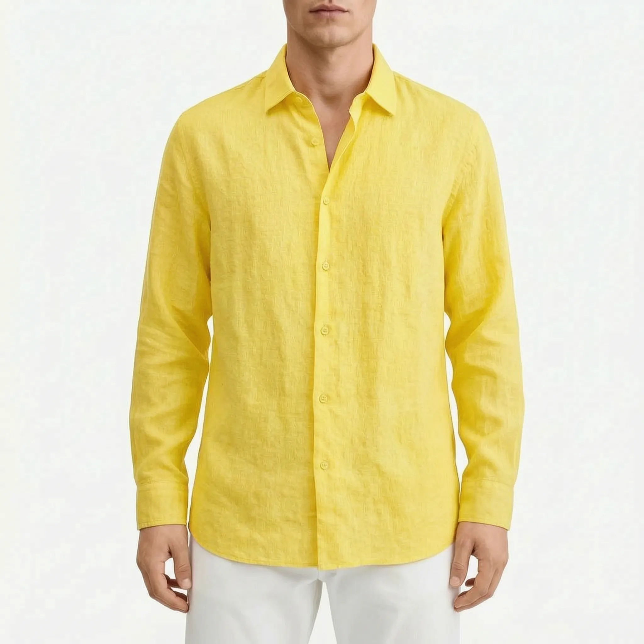 Sartorix™ -  Men's Textured Long-Sleeve Shirt -  Smart-Casual Office Days
