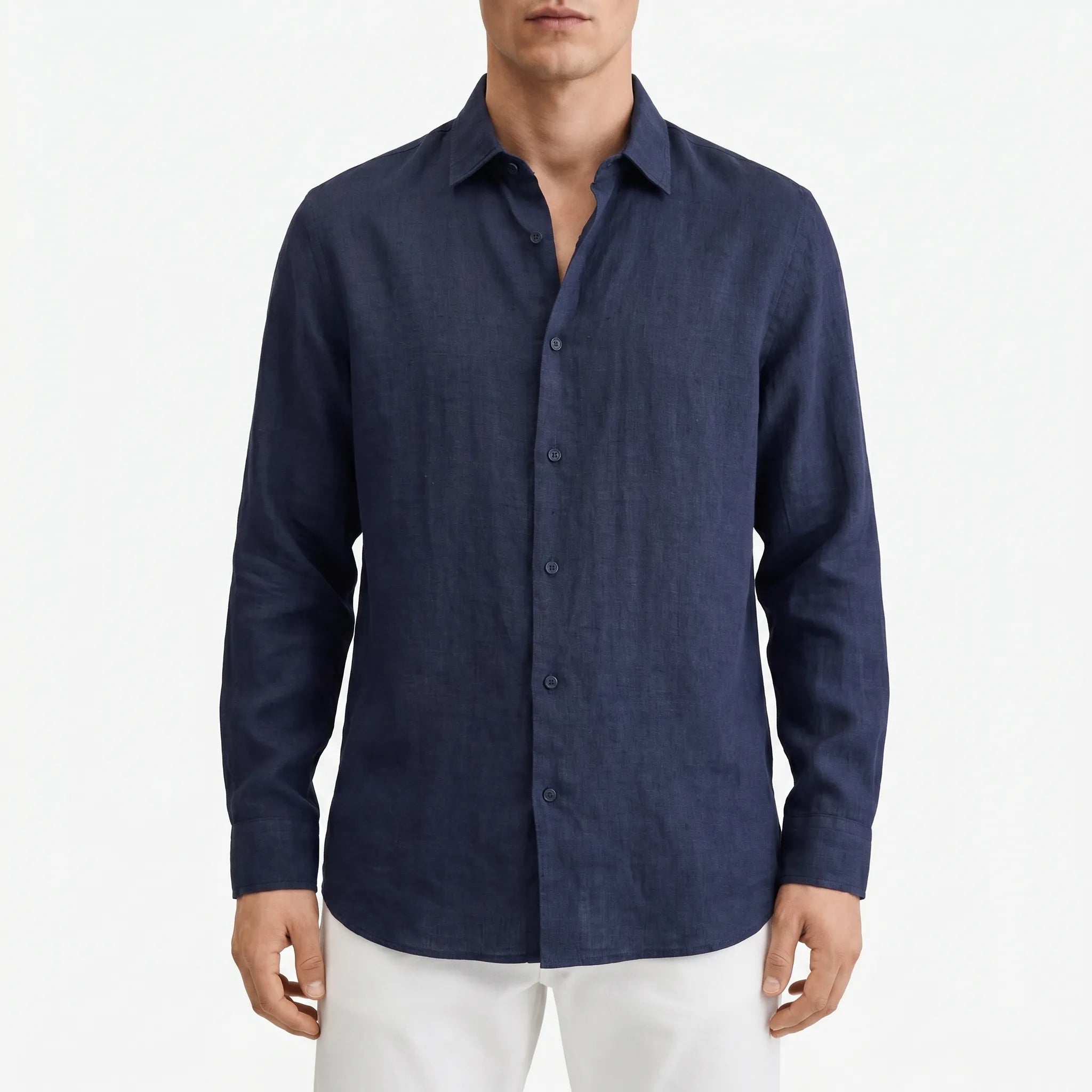 Sartorix™ -  Men's Textured Long-Sleeve Shirt -  Smart-Casual Office Days