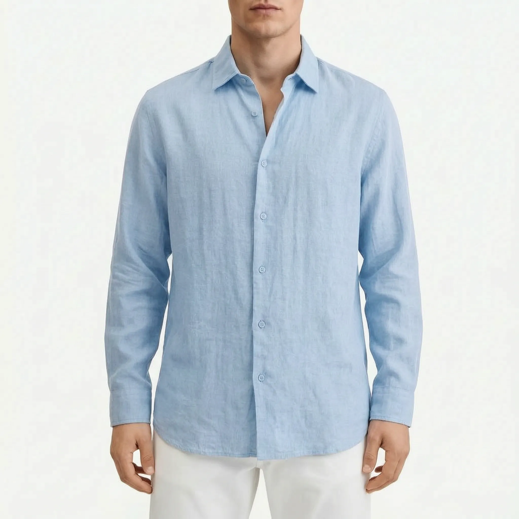 Sartorix™ -  Men's Textured Long-Sleeve Shirt -  Smart-Casual Office Days