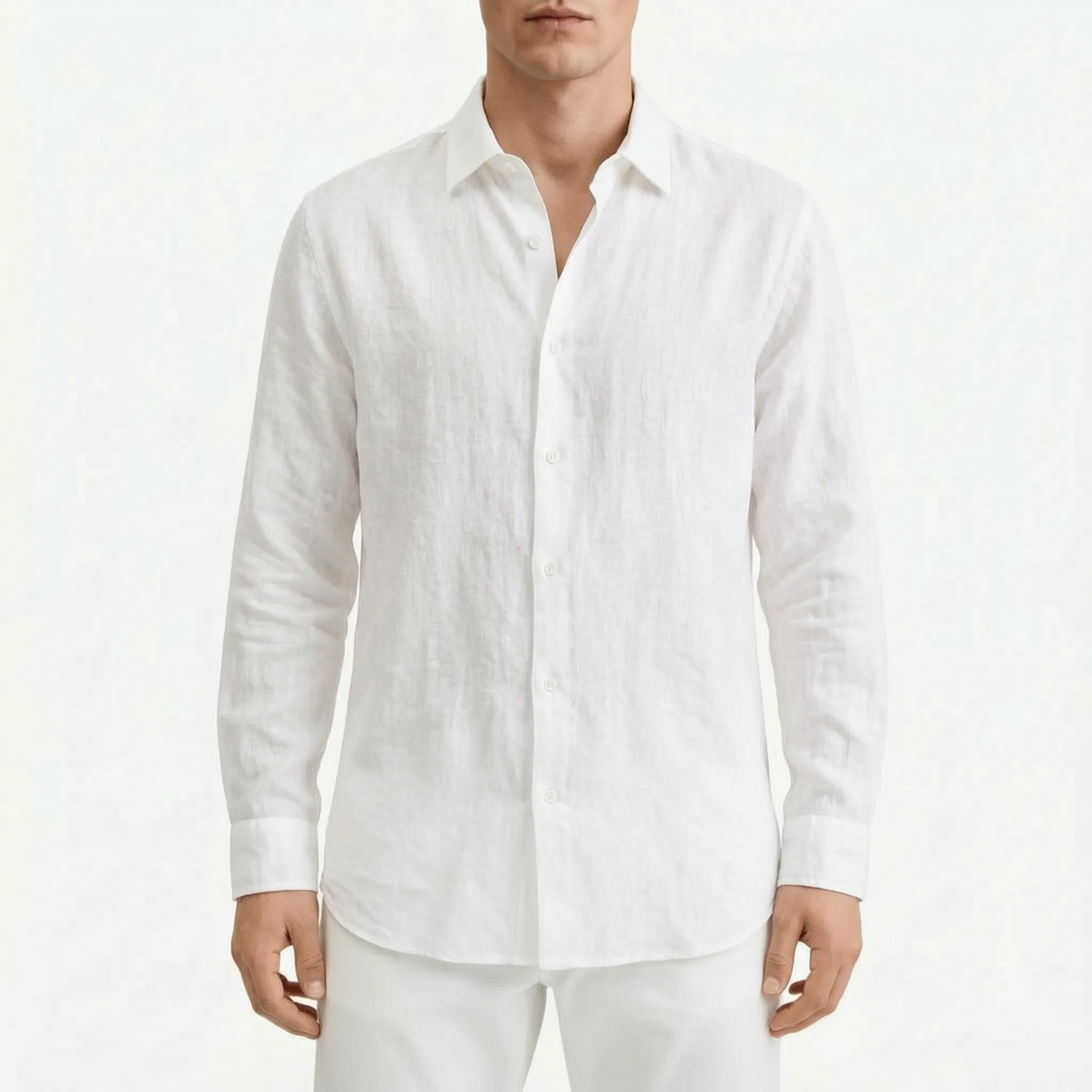 Sartorix™ -  Men's Textured Long-Sleeve Shirt -  Smart-Casual Office Days