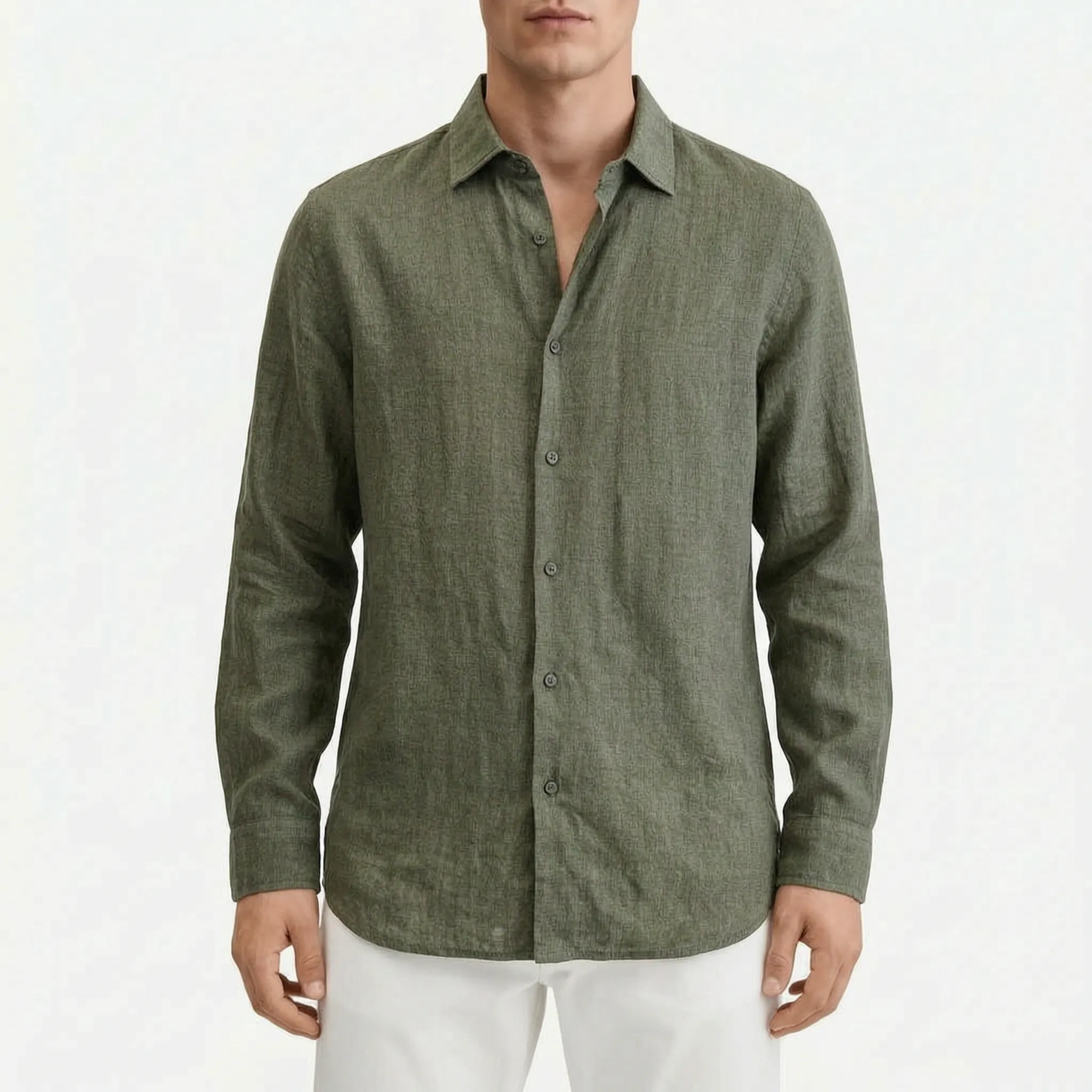 Sartorix™ -  Men's Textured Long-Sleeve Shirt -  Smart-Casual Office Days