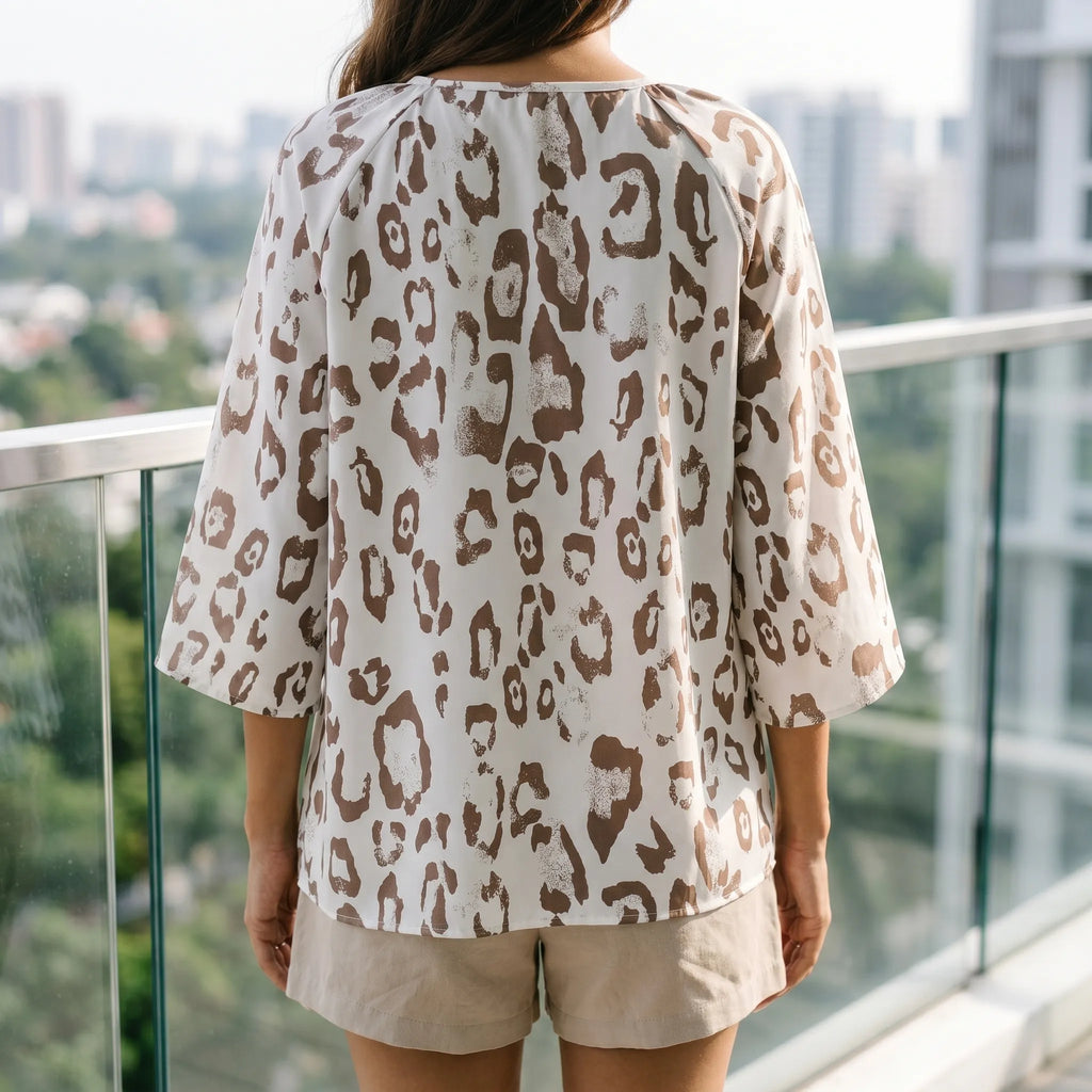 Savanyx™ -  Relaxed Animal Print Blouse -  Casual Daywear