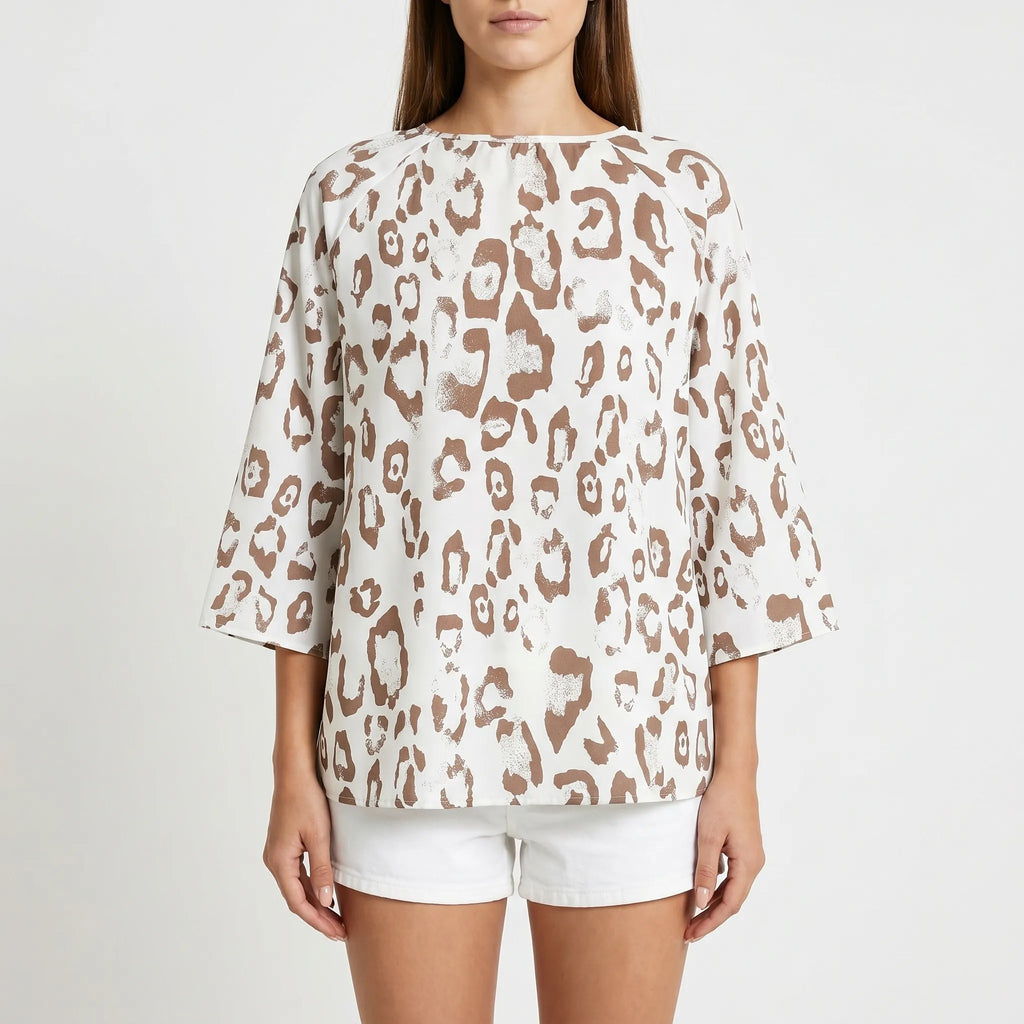 Savanyx™ -  Relaxed Animal Print Blouse -  Casual Daywear