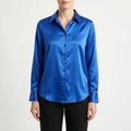 Silvanae™ -  High-Shine Button-Up Blouse -  Smart-Casual Dressing