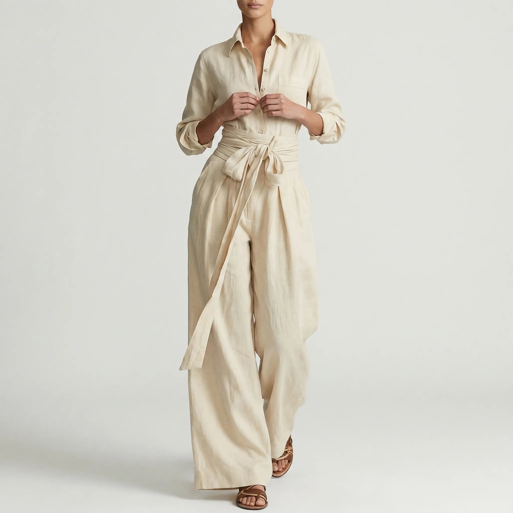 Solenna™ -  Wide-Leg Trouser Co-Ord Set -  Effortless Daytime Styling