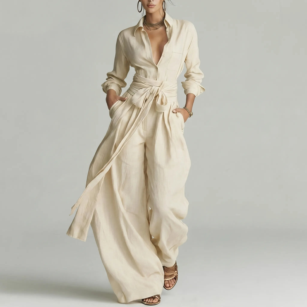 Solenna™ -  Wide-Leg Trouser Co-Ord Set -  Effortless Daytime Styling