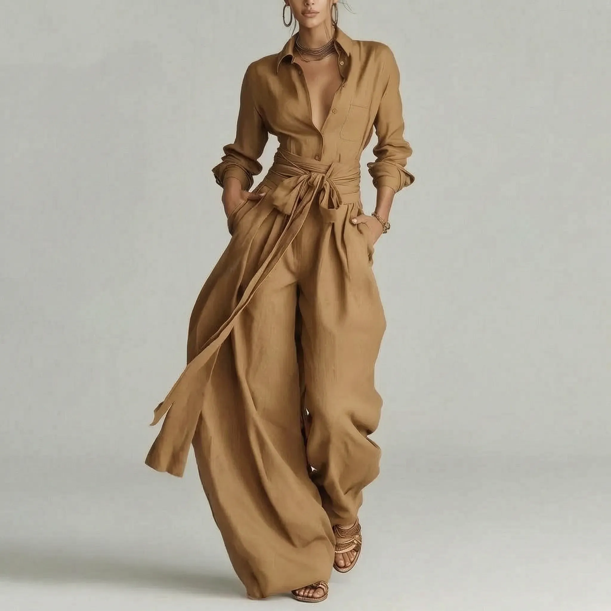 Solenna™ -  Wide-Leg Trouser Co-Ord Set -  Effortless Daytime Styling