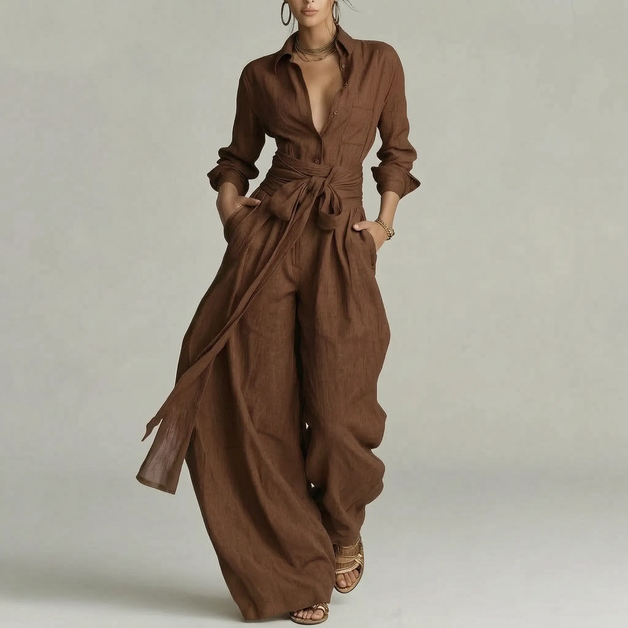 Solenna™ -  Wide-Leg Trouser Co-Ord Set -  Effortless Daytime Styling