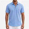 Solier™ -  Men's Short Sleeve Collared Shirt -  Weekend Coastal Trips