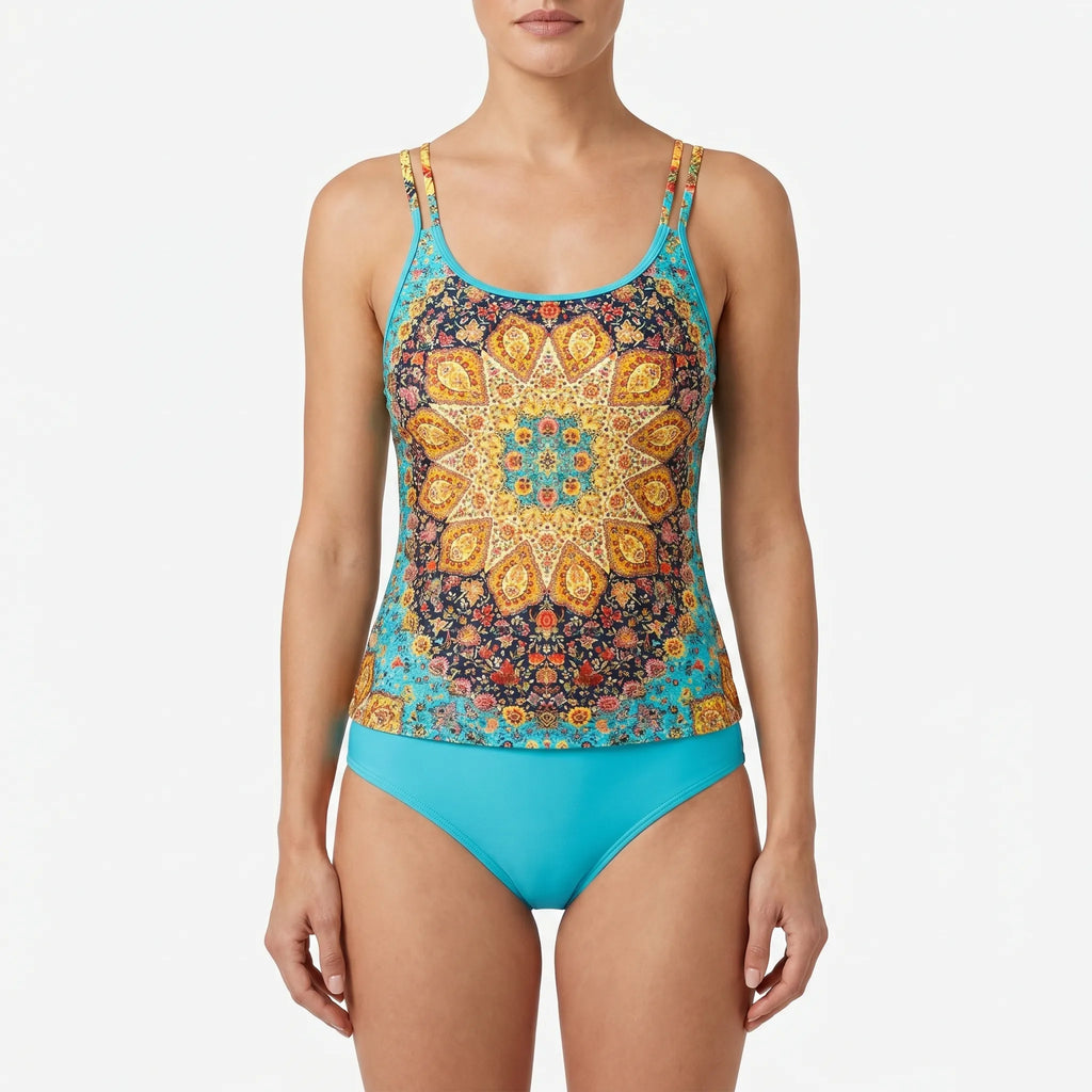 Solvara™ -  Printed Two Piece Tankini Set -  Beach Holidays