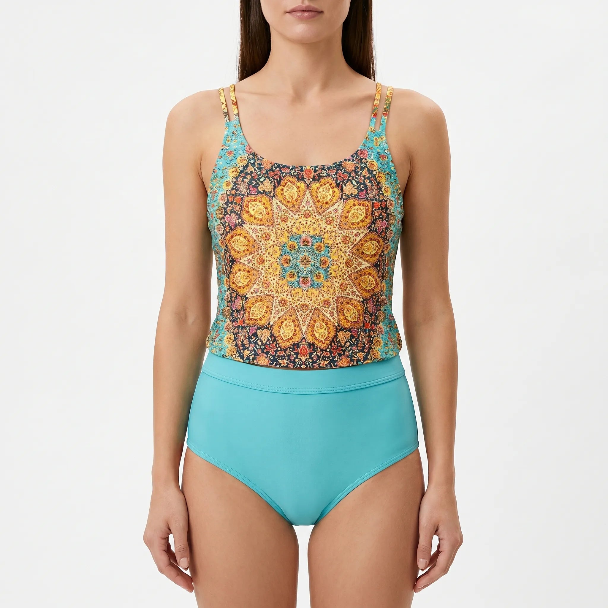 Solvara™ -  Printed Two Piece Tankini Set -  Beach Holidays