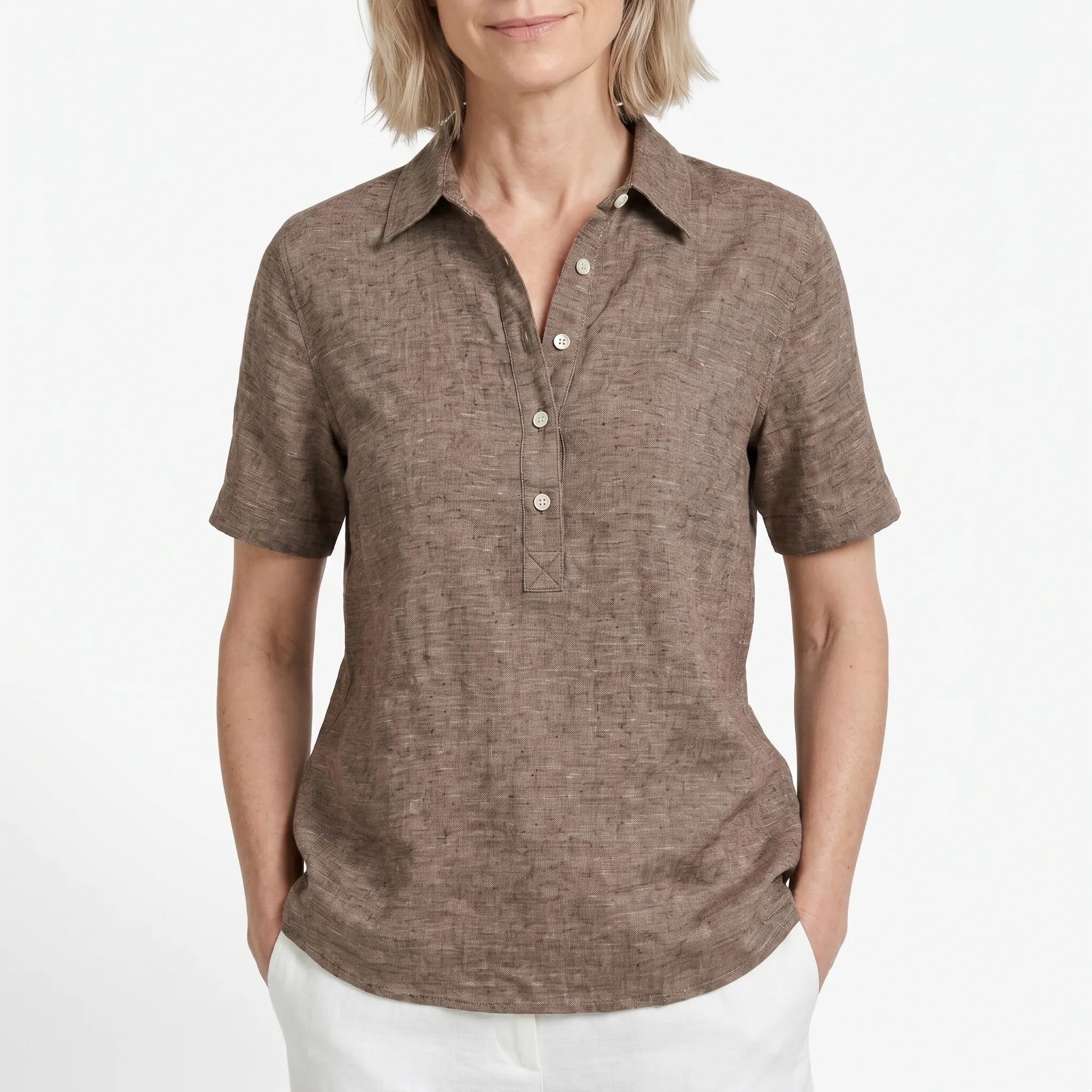 Soris™ -  Relaxed Fit Collared Blouse -  Smart-Casual Dressing