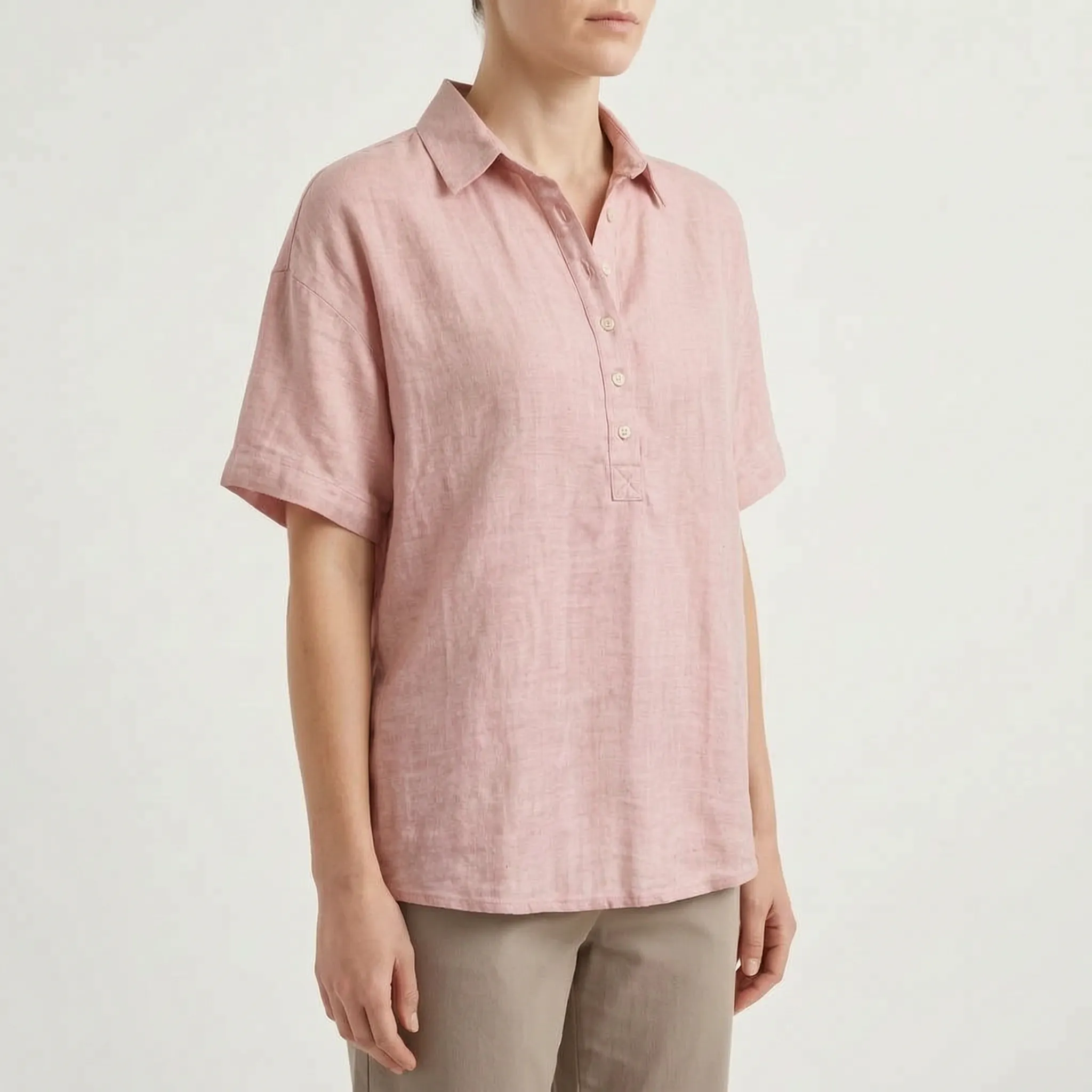 Soris™ -  Relaxed Fit Collared Blouse -  Smart-Casual Dressing