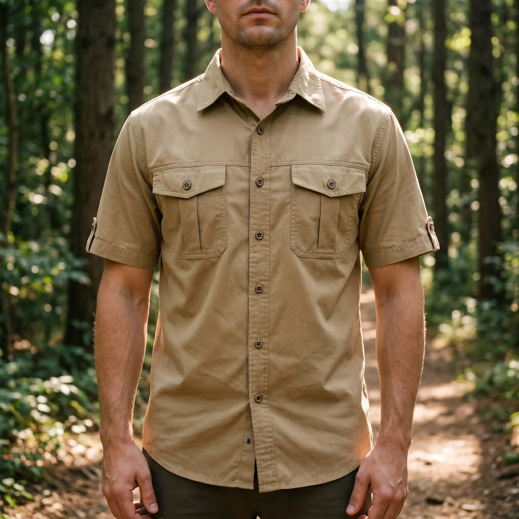 Stridon™ -  Men's Short Sleeve Cargo Shirt -  Casual Weekend Wear