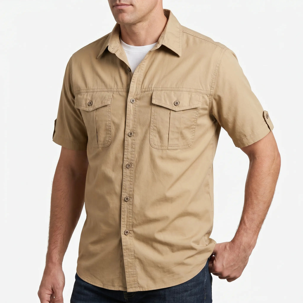 Stridon™ -  Men's Short Sleeve Cargo Shirt -  Casual Weekend Wear