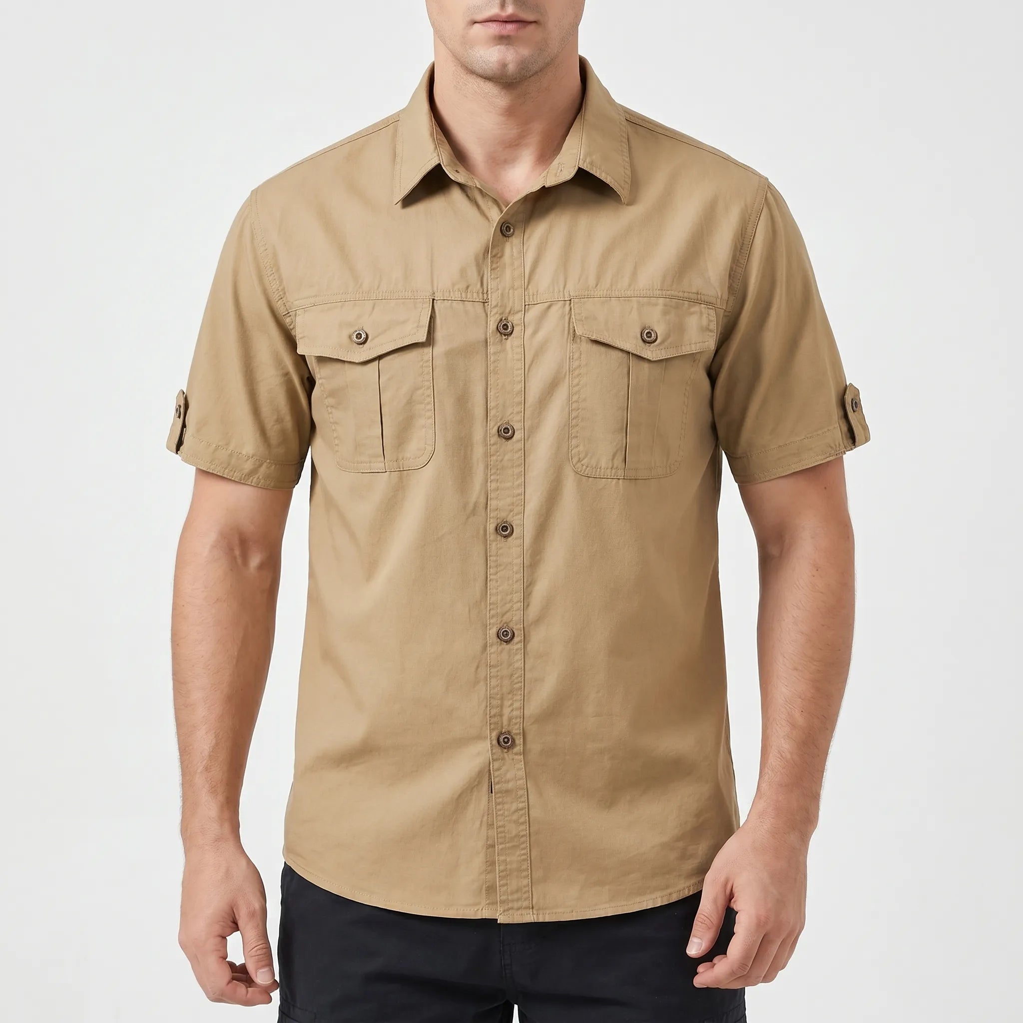 Stridon™ -  Men's Short Sleeve Cargo Shirt -  Casual Weekend Wear