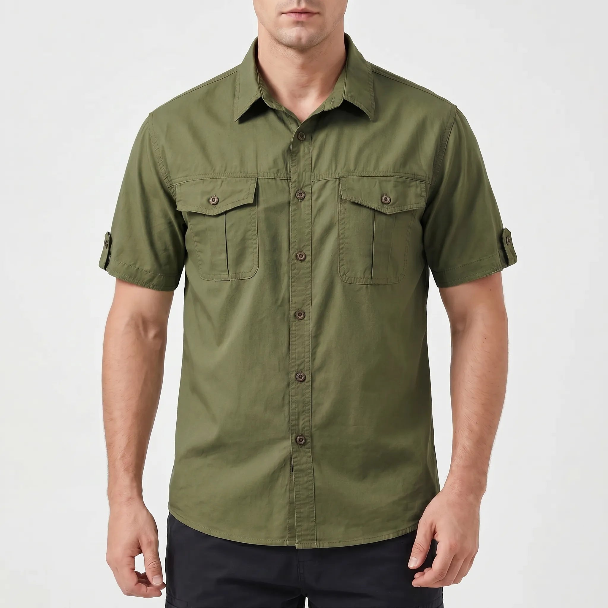 Stridon™ -  Men's Short Sleeve Cargo Shirt -  Casual Weekend Wear