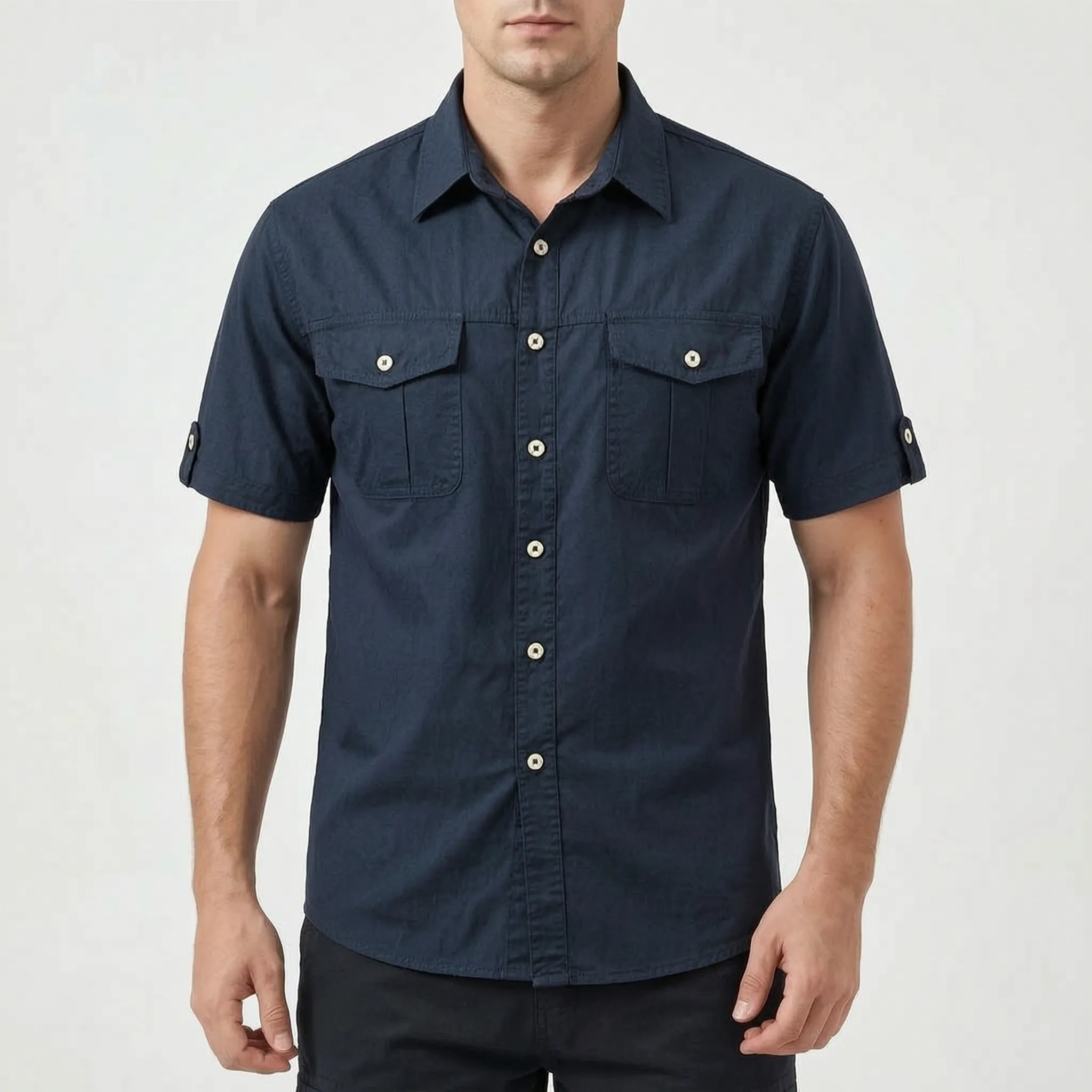 Stridon™ -  Men's Short Sleeve Cargo Shirt -  Casual Weekend Wear