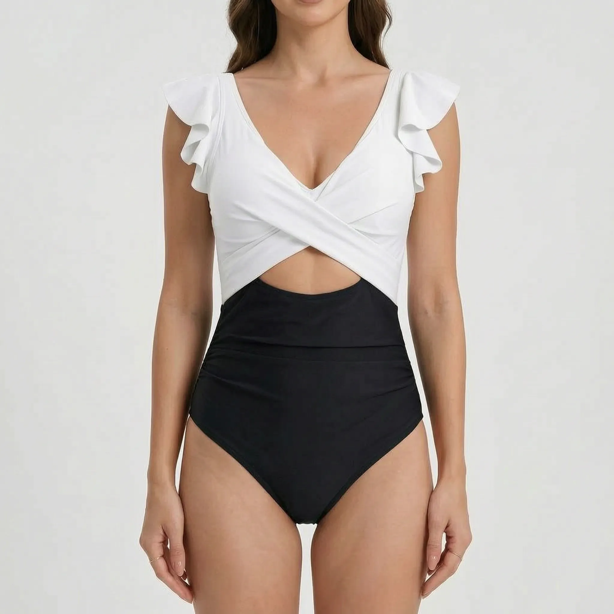 Sunvira™ -  Ruffled One-Piece Swimsuit -  Lounging By The Pool