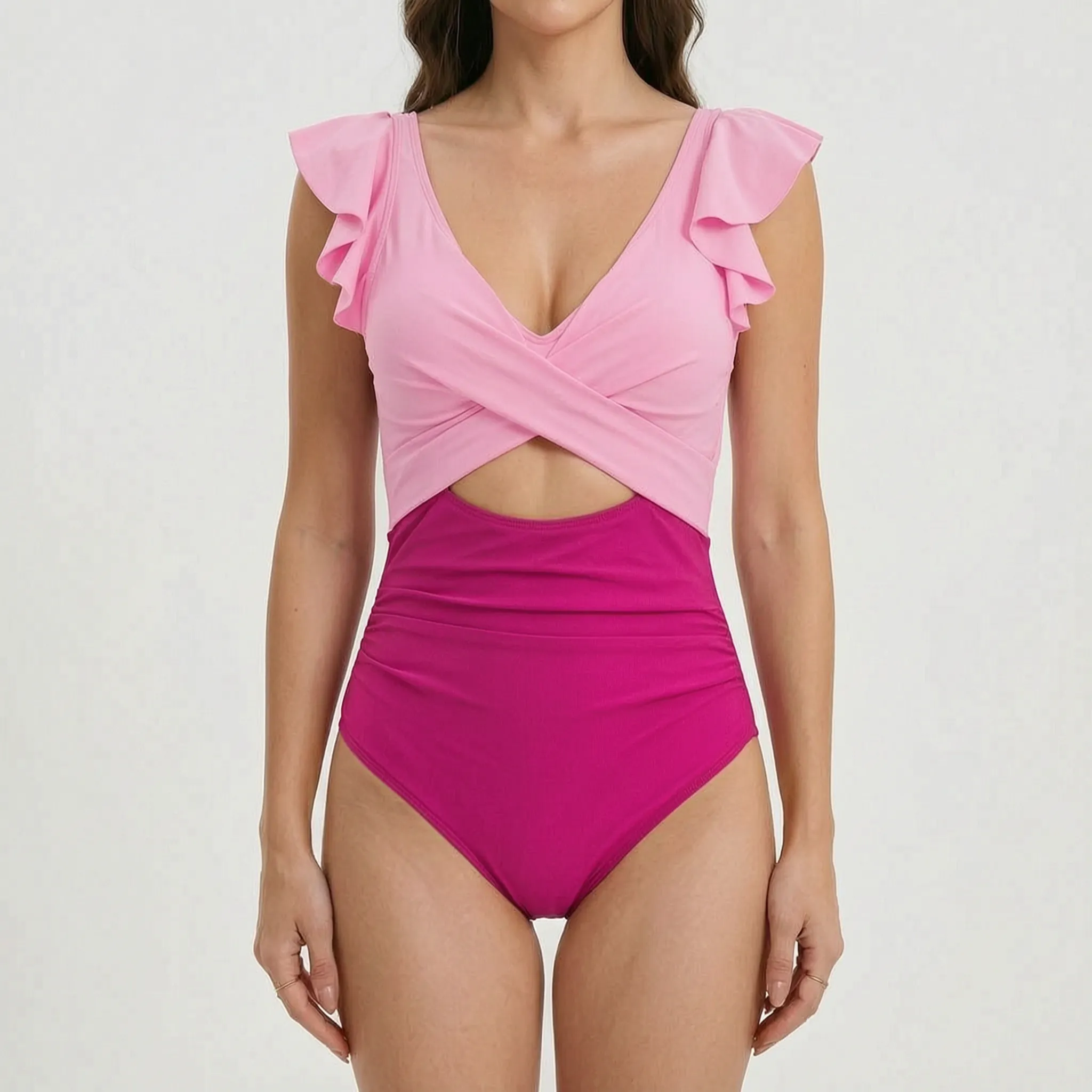 Sunvira™ -  Ruffled One-Piece Swimsuit -  Lounging By The Pool