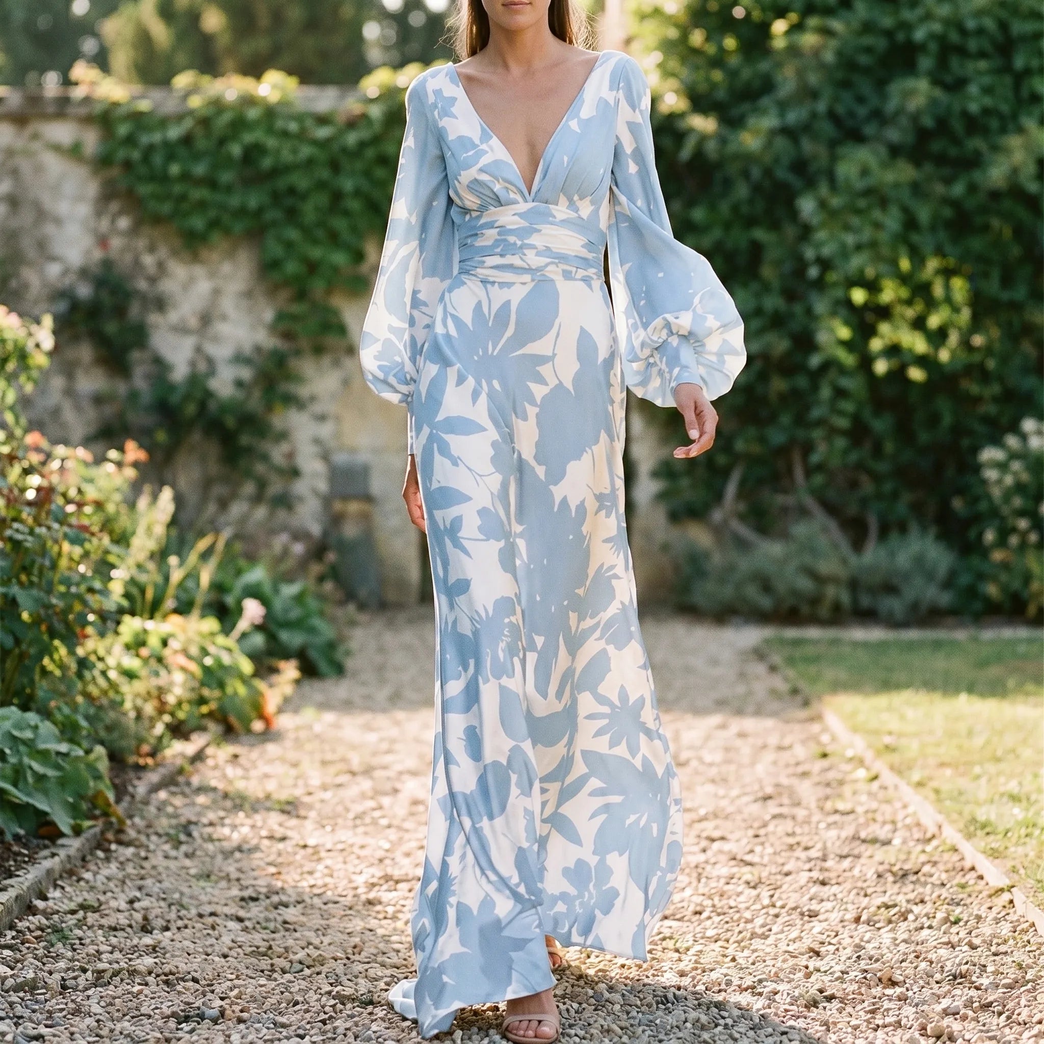 Sylphira™ -  Long Sleeve Floral Maxi Dress -  Evening Event Wear