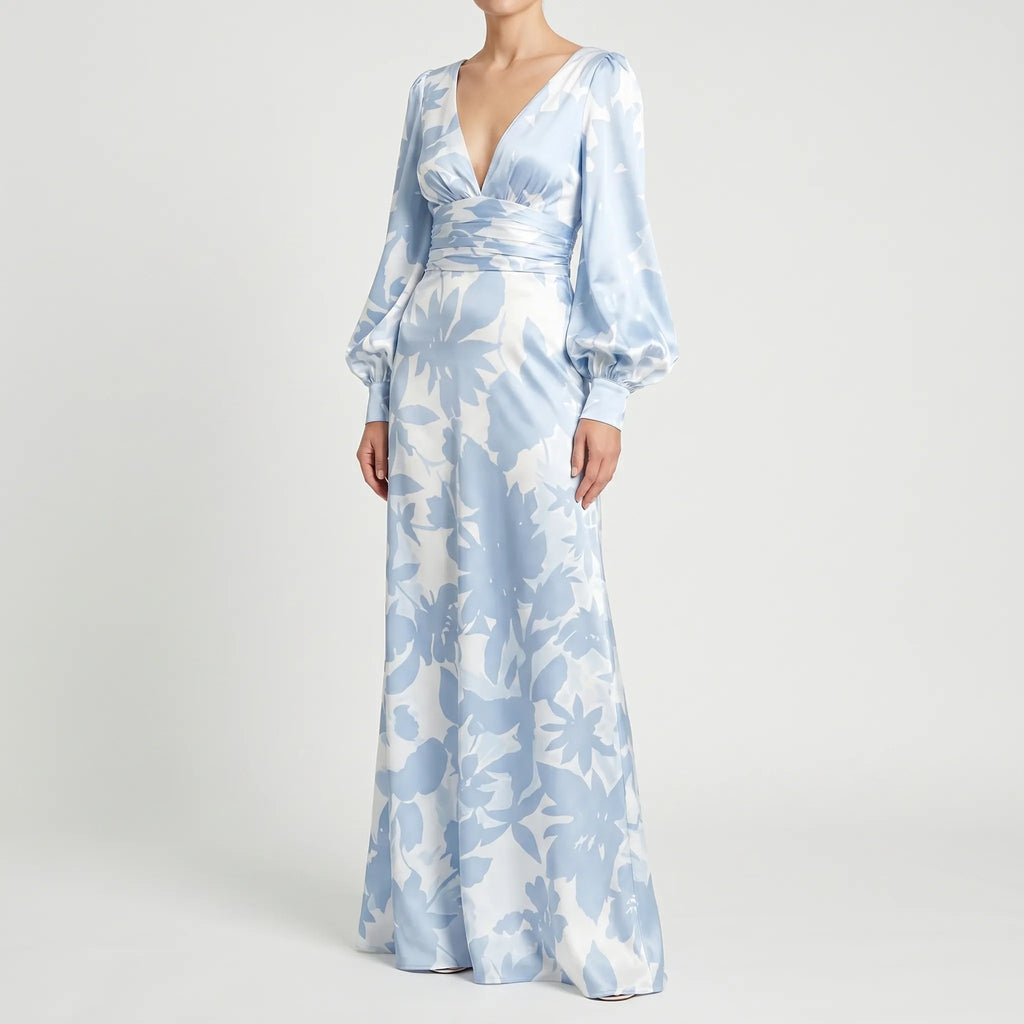 Sylphira™ -  Long Sleeve Floral Maxi Dress -  Evening Event Wear