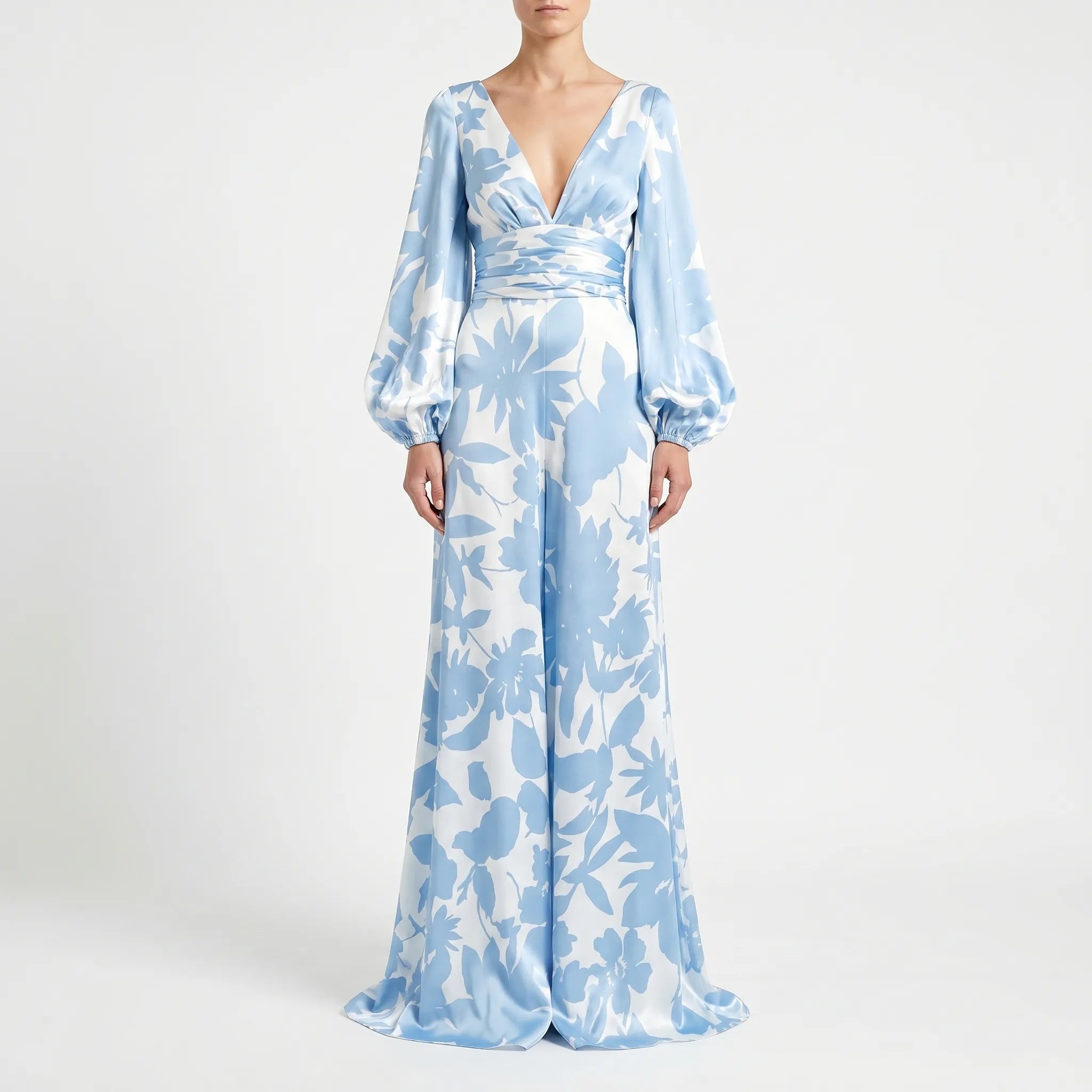 Sylphira™ -  Long Sleeve Floral Maxi Dress -  Evening Event Wear