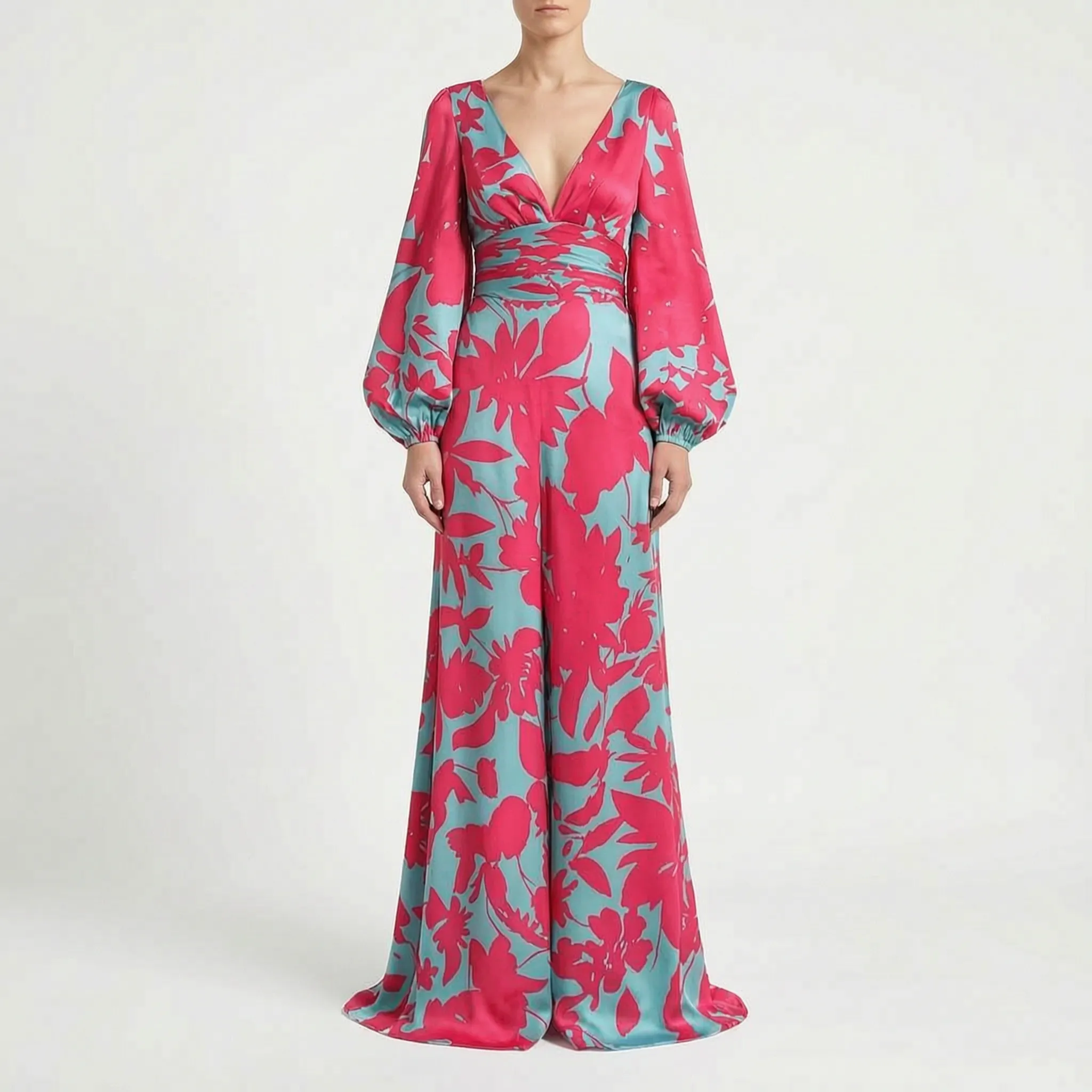Sylphira™ -  Long Sleeve Floral Maxi Dress -  Evening Event Wear