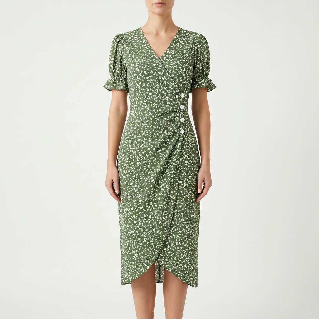 Sylvene™ -  Floral Midi Dress -  Weekend Social Events