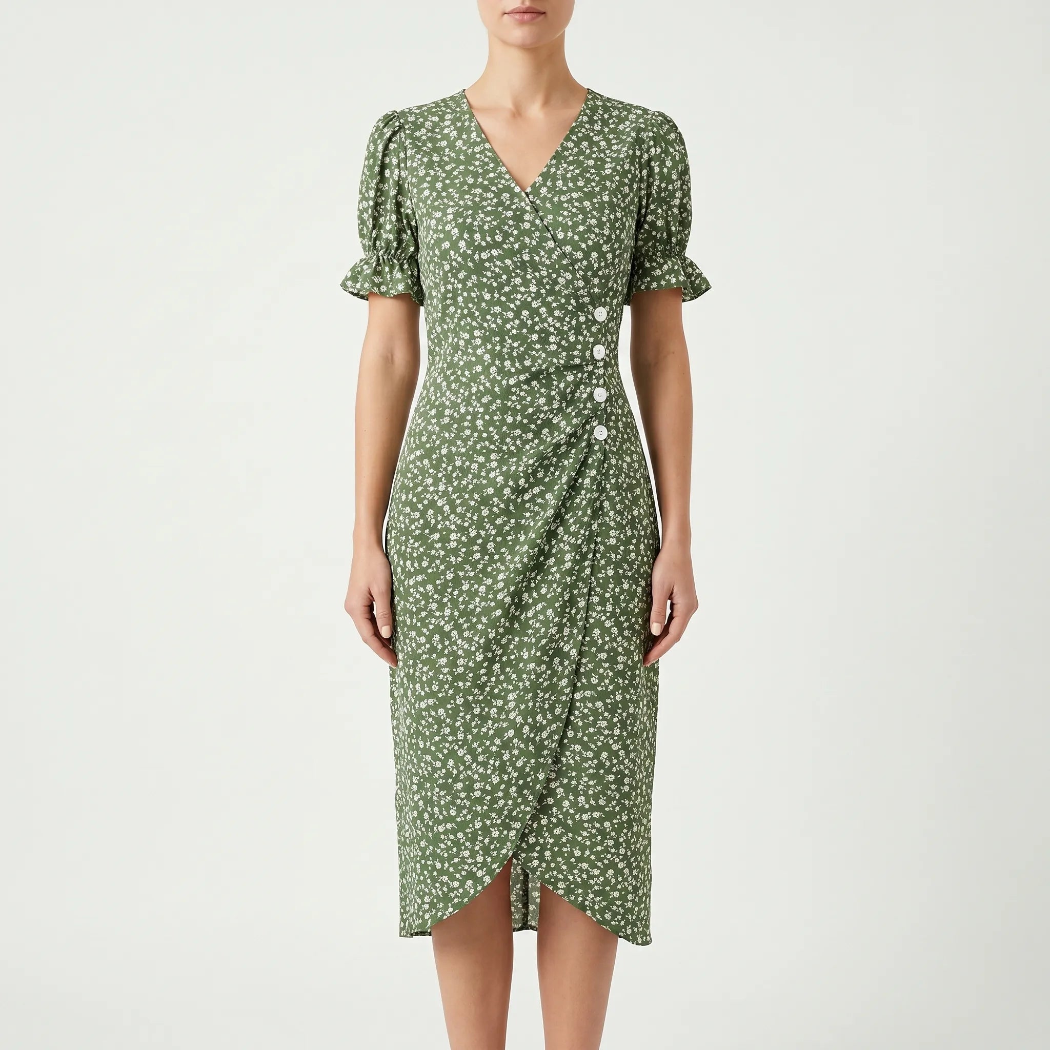 Sylvene™ -  Floral Midi Dress -  Weekend Social Events