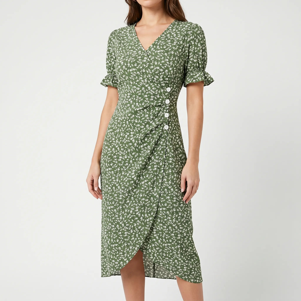 Sylvene™ -  Floral Midi Dress -  Weekend Social Events