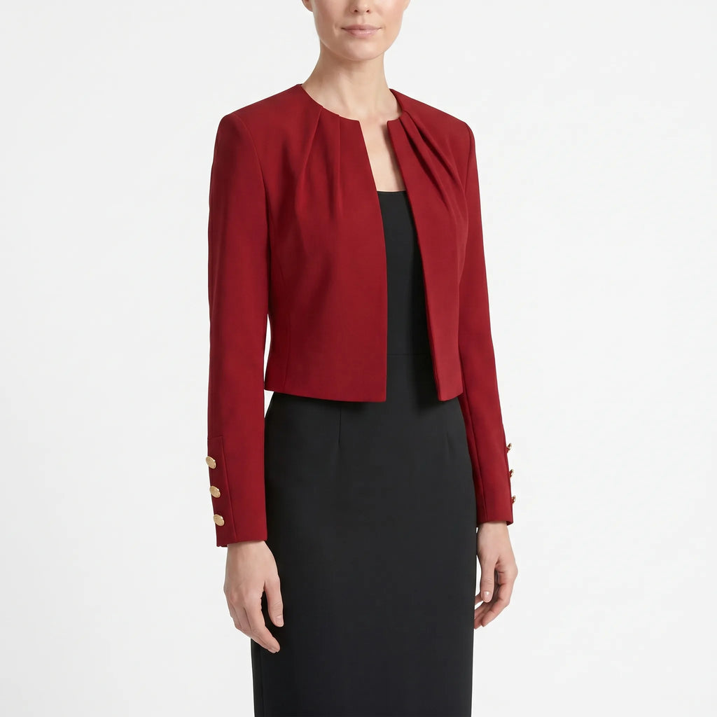 Tailoris™ -  Cropped Open Front Blazer -  Office Layering
