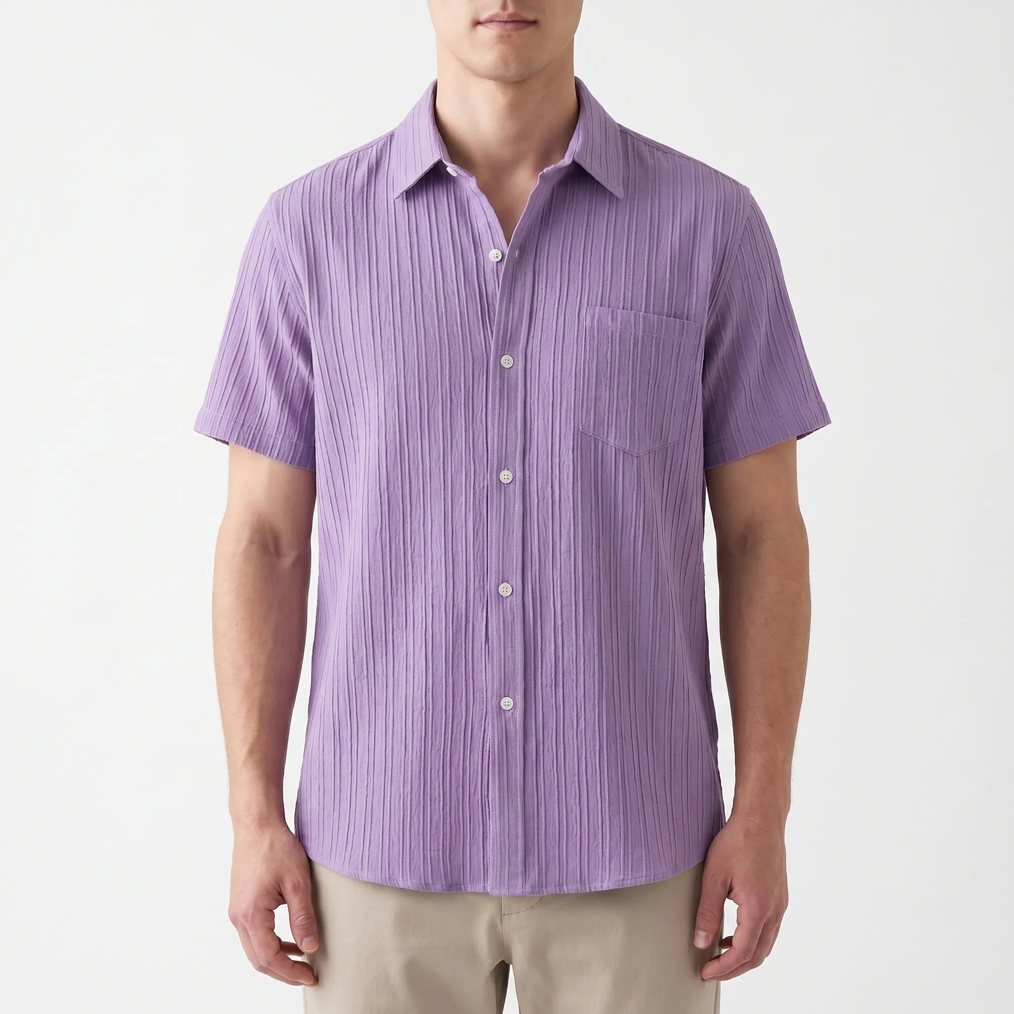 Teximo™ -  Textured Short Sleeve Shirt -  Smart Casual Dressing