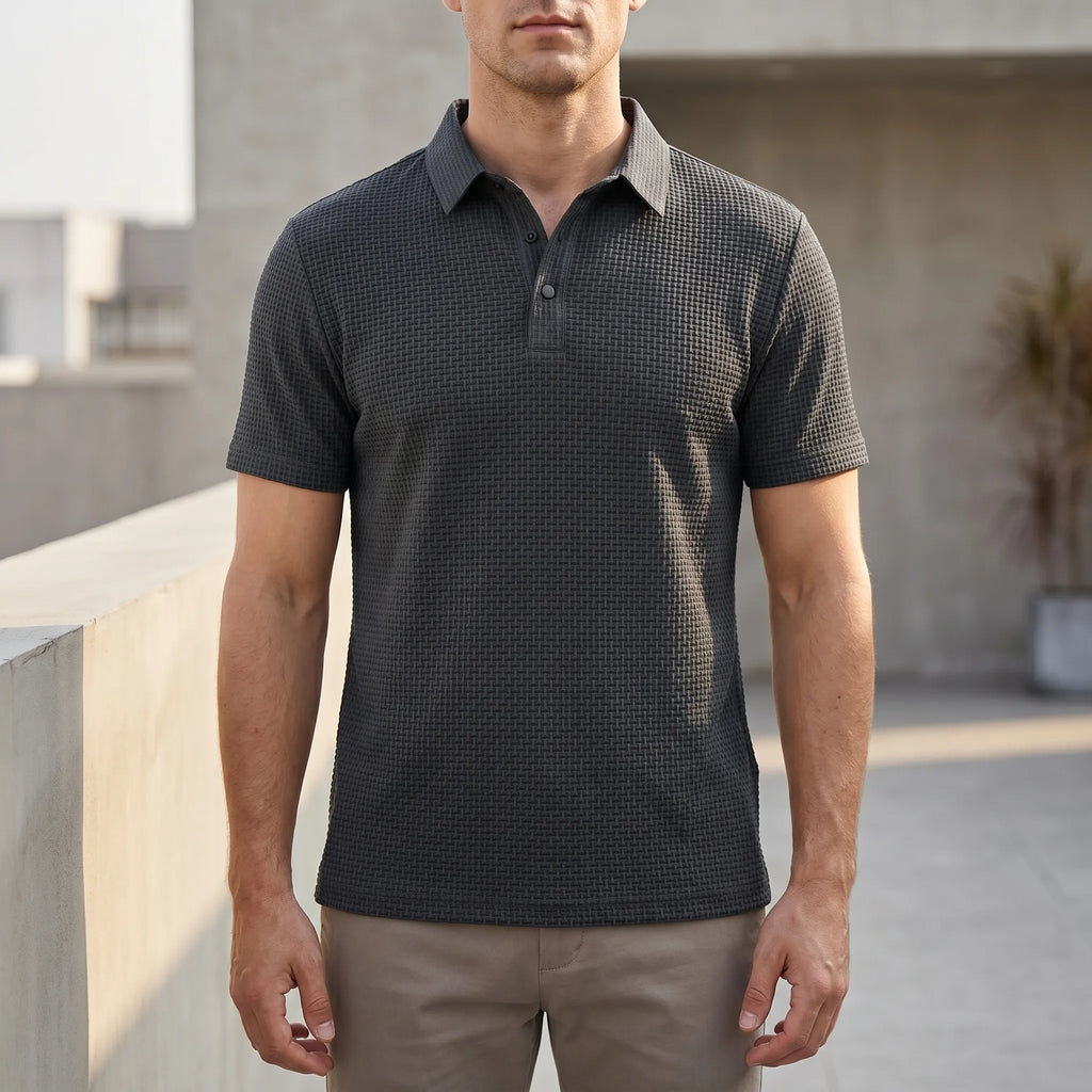 Texturis™ -  Textured Knit Polo Shirt -  Smart Casual Dressing