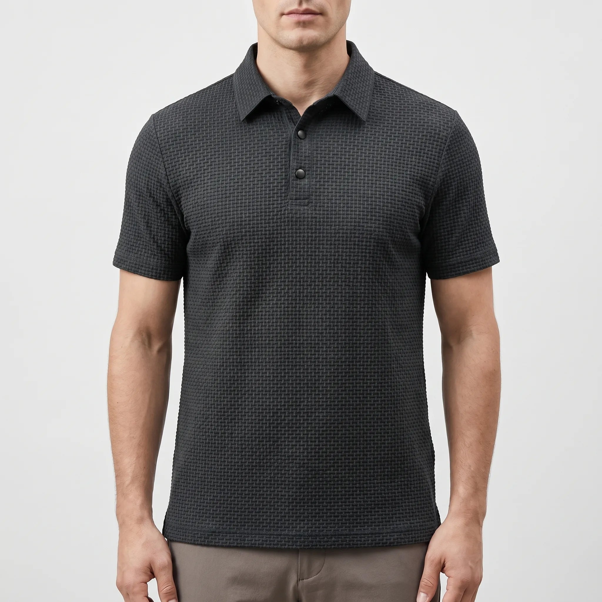 Texturis™ -  Textured Knit Polo Shirt -  Smart Casual Dressing