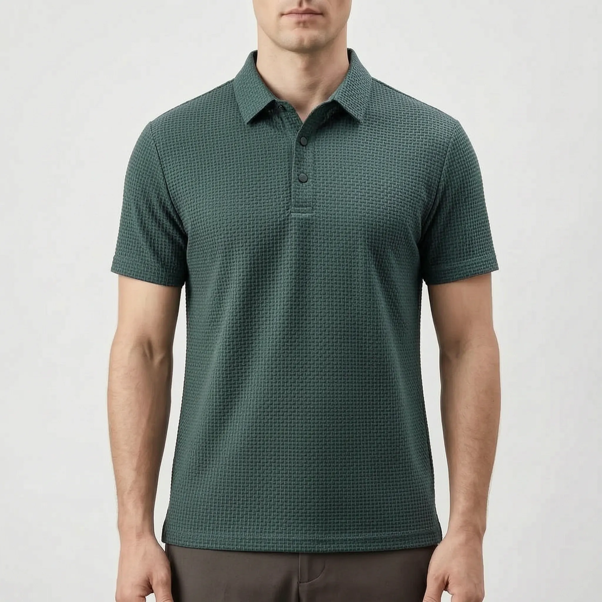 Texturis™ -  Textured Knit Polo Shirt -  Smart Casual Dressing