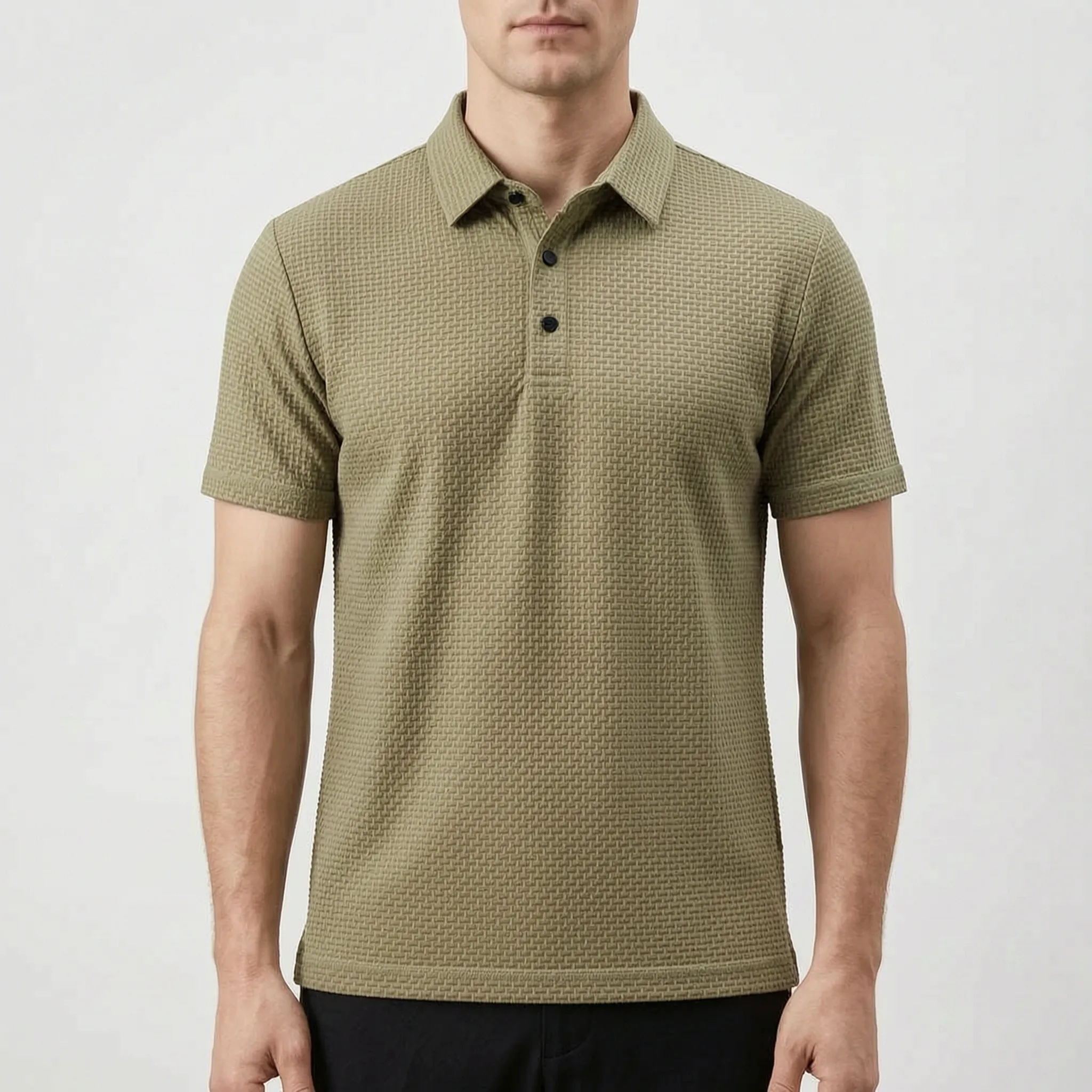Texturis™ -  Textured Knit Polo Shirt -  Smart Casual Dressing